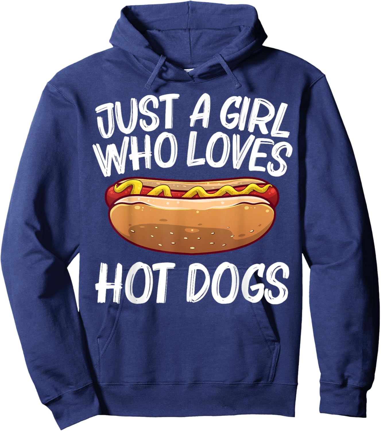 Funny Hot Dog Art For Girls Women Hotdog Stand Lover Hot Dog Hoodie - Hoodie | Navy