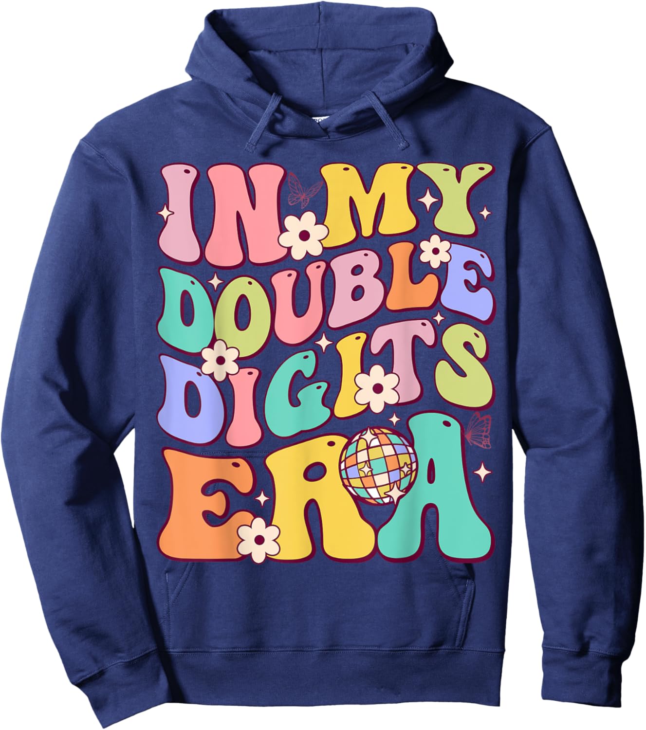 Girl In My Double Digits Era Retro 10 Year Old 10th Birthday Hoodie - Hoodie | Navy