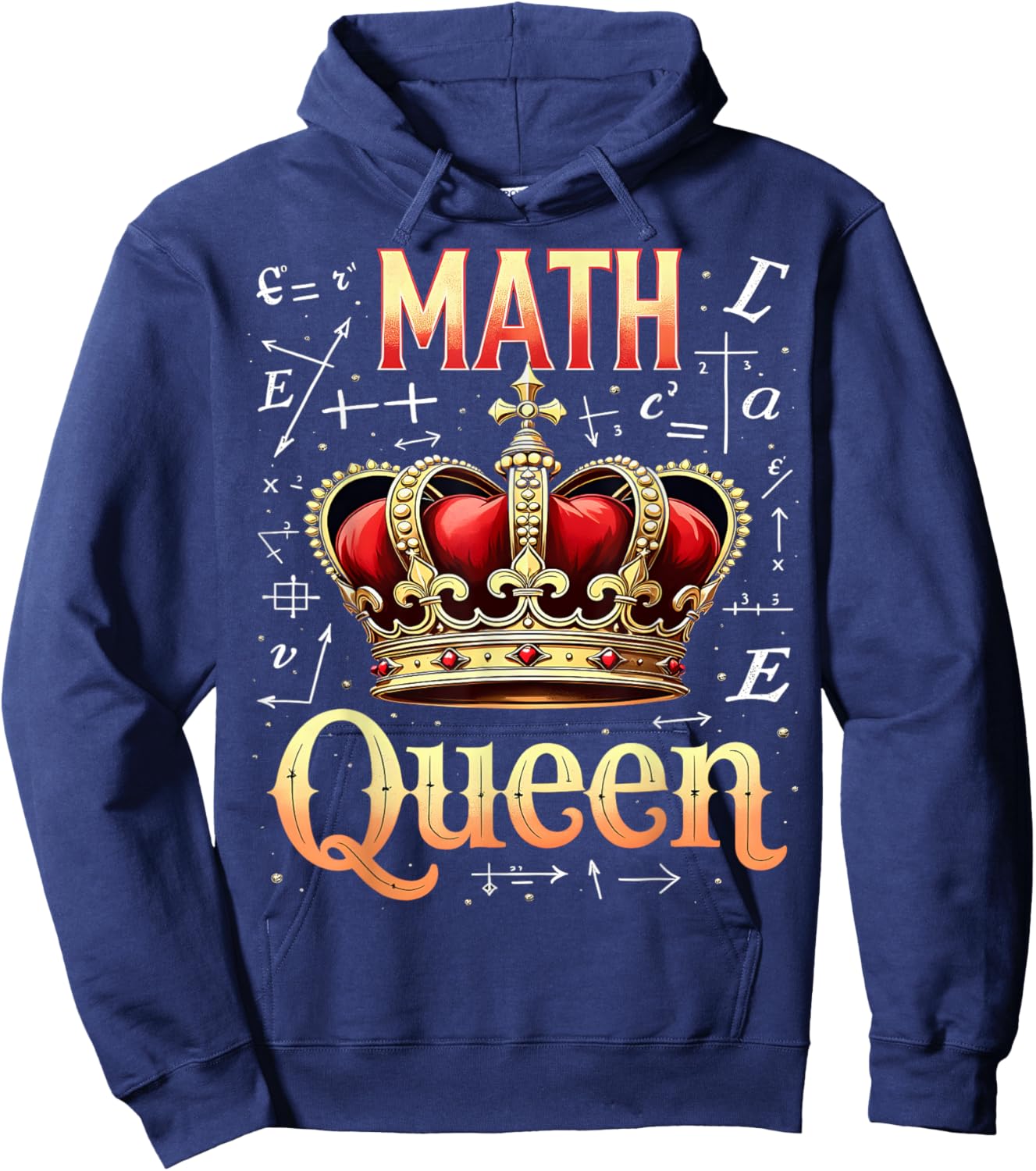 Math Queen Crown Funny Math Lover Hoodie - Hoodie | Navy