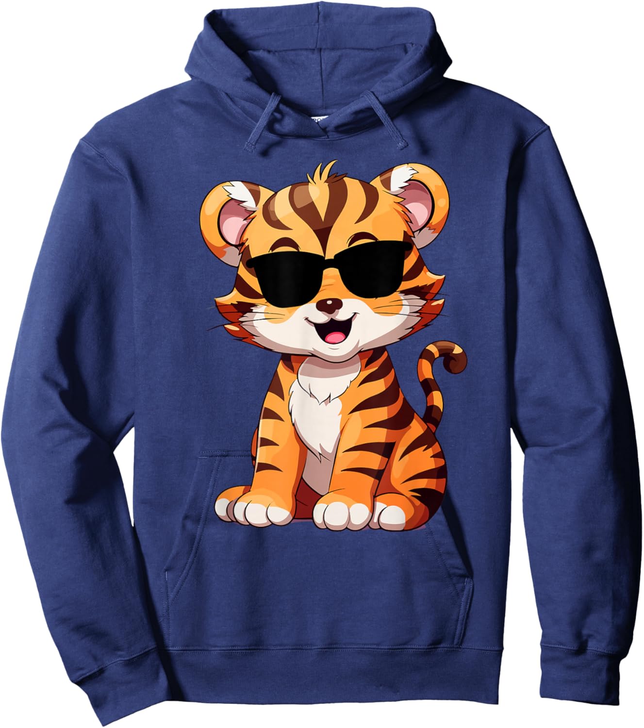 Tiger Spirit Tiger cub Face Wild Animal Colorful 80s Hoodie - Hoodie | Navy