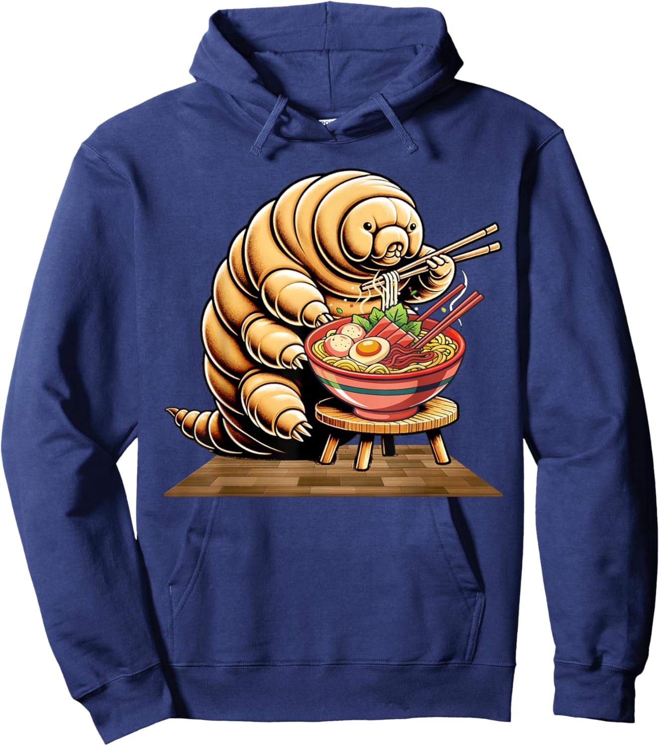 Funny Japanese Kawaii Ramen Noodles Water Bear Tardigrade Hoodie - Hoodie | Navy