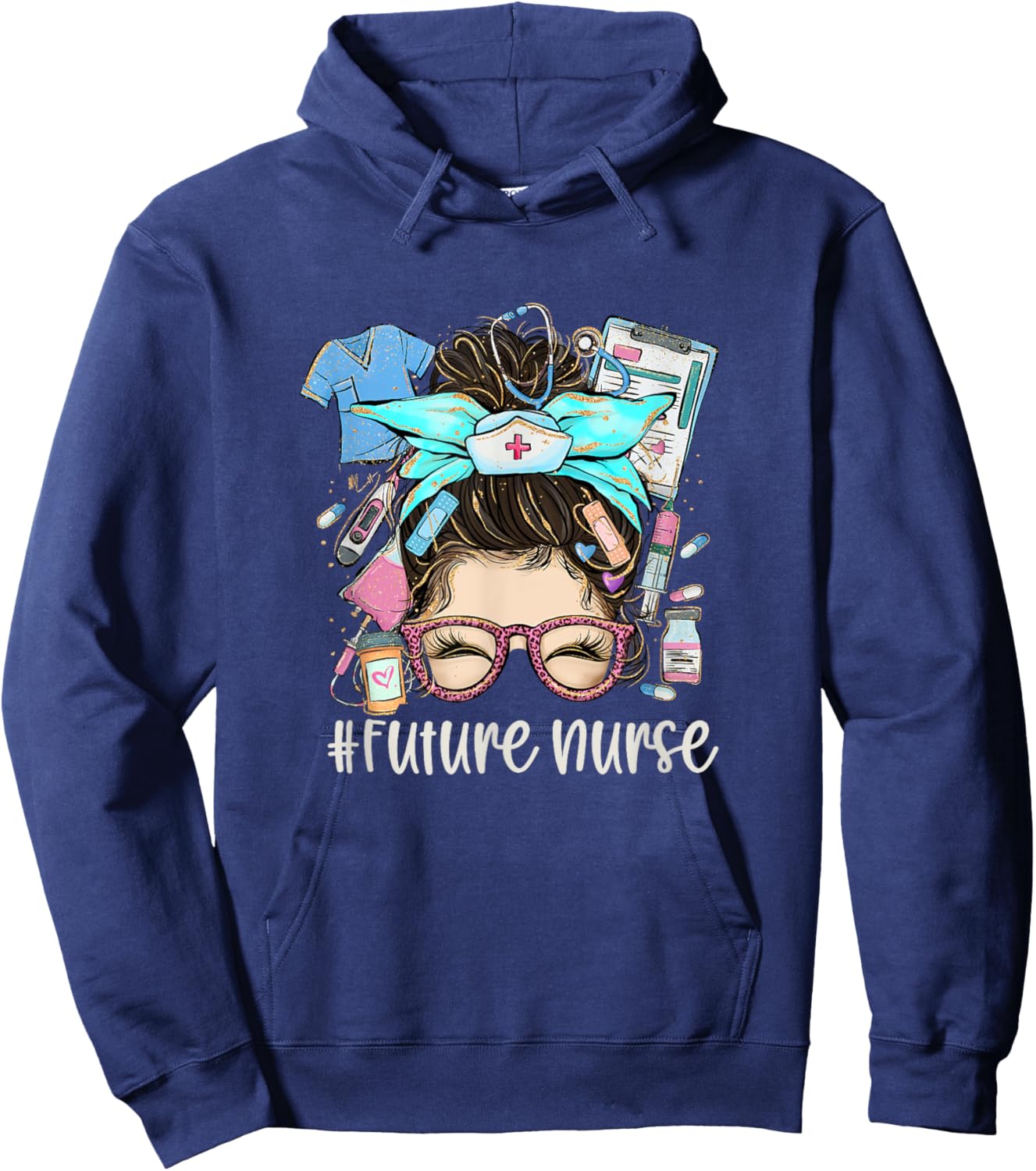 Future Nurse Funny Nursing Student Nurse School In Progress Hoodie - Hoodie | Navy