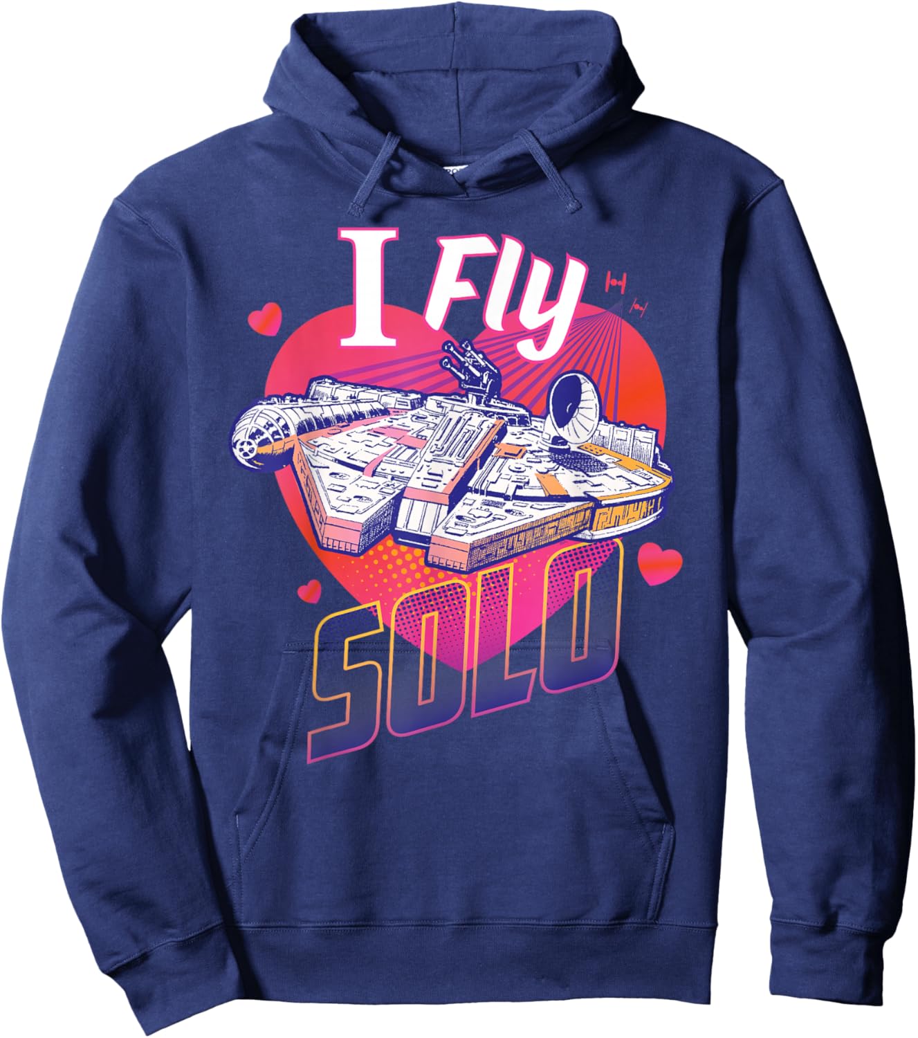 Star Wars Anti Valentine’s Day Millennium Falcon I Fly Solo Hoodie - Hoodie | Navy