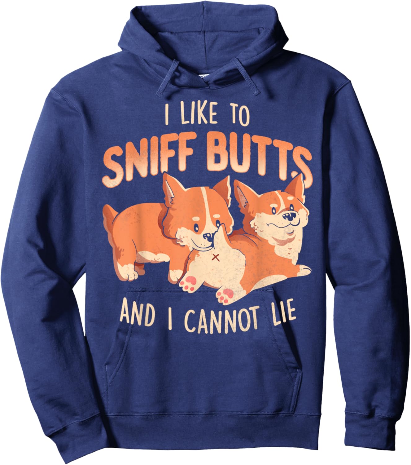 Vintage I Like To Sniff Butts Funny Cute Lazy Dog Gift Women Hoodie - Hoodie | Navy