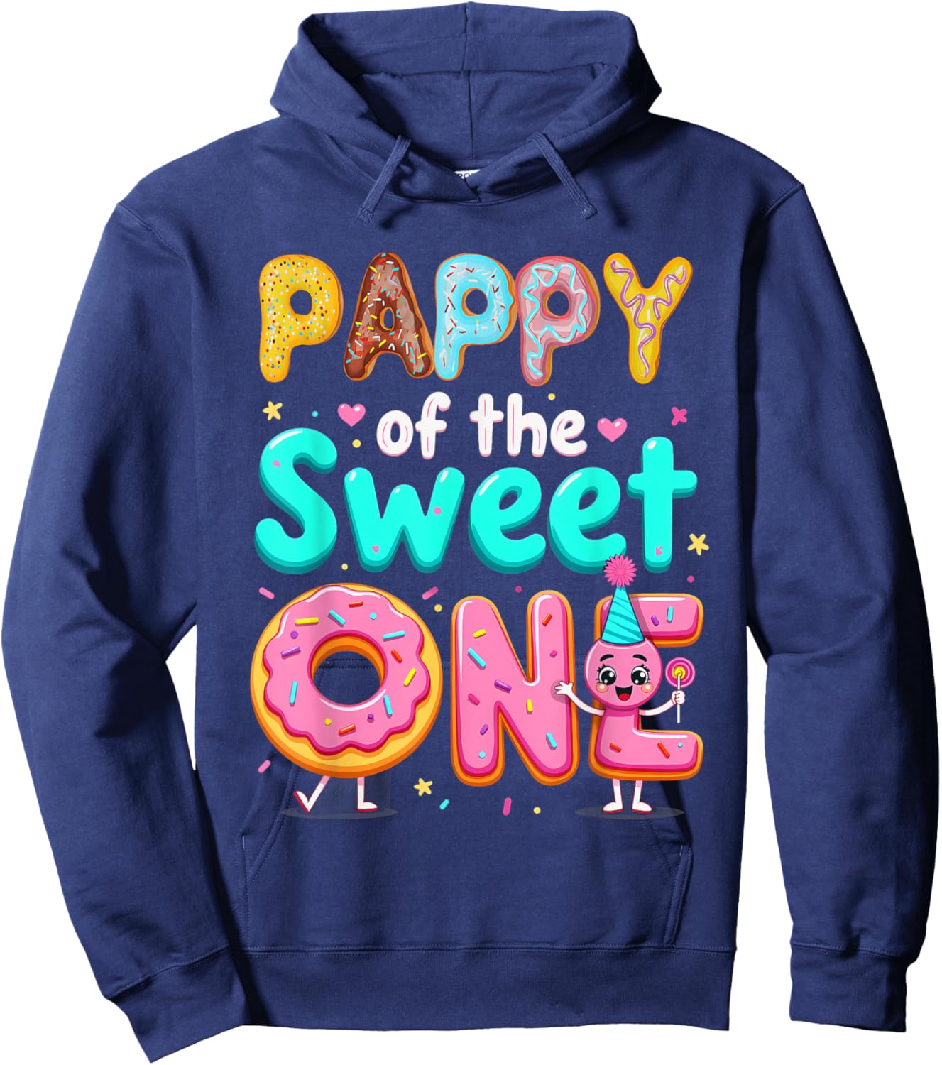 1st Birthday Donut Grandpa Pappy Of The Sweet One Hoodie - Hoodie | Navy