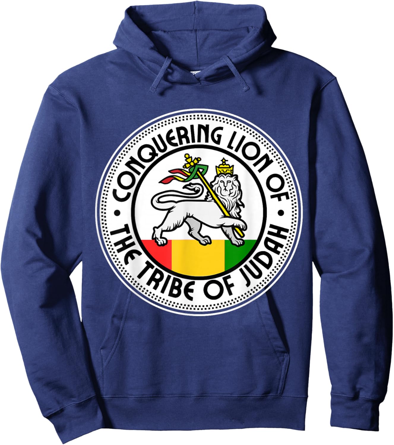 Rastafarian Conquering Lion Of The Tribe Of Judah Reggae Hoodie - Hoodie | Navy