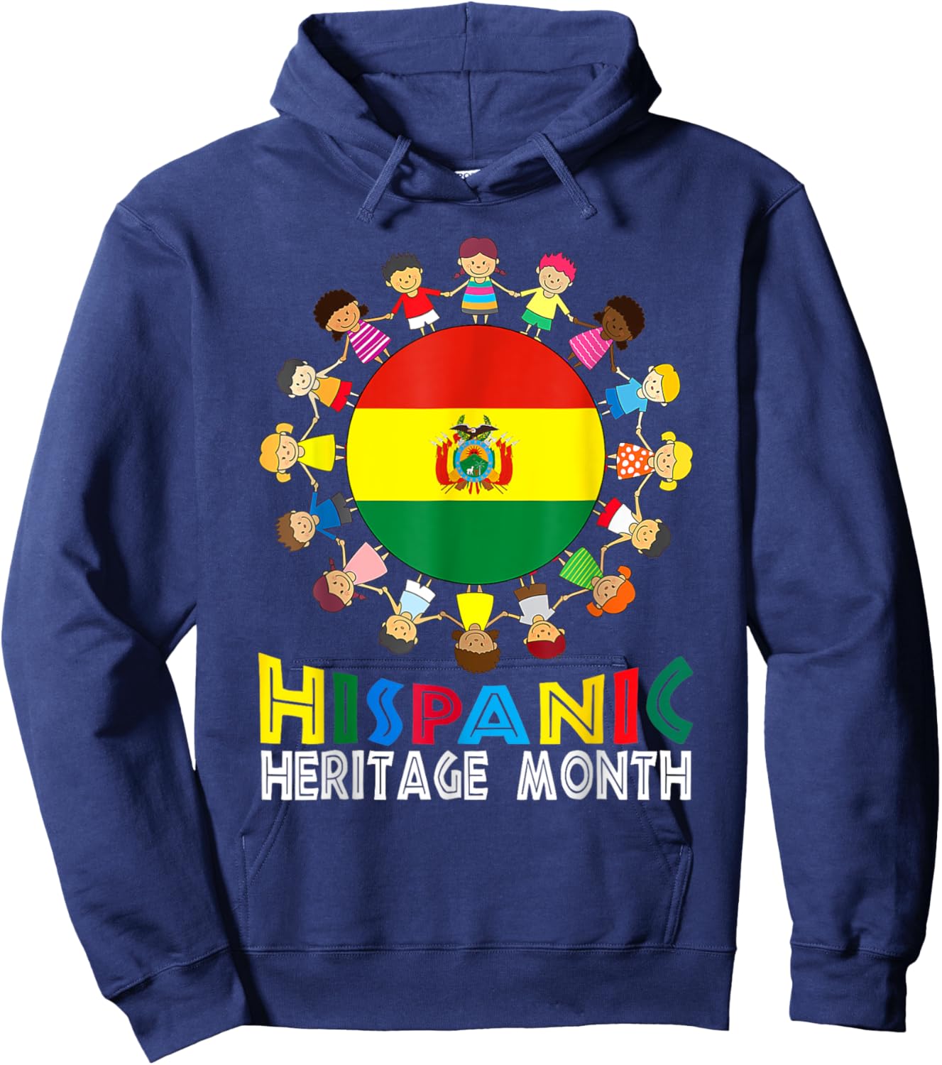 Bolivian Flag Hispanic Heritage Bolivia Boy Girl Kids Hoodie - Hoodie | Navy