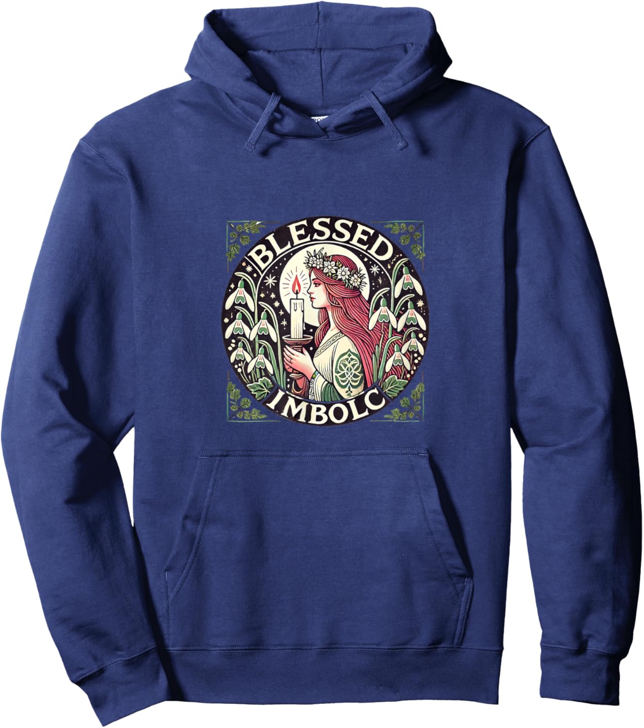 Blessed Imbolc Goddess Illustration Brigid Goddesses Hoodie - Hoodie | Navy