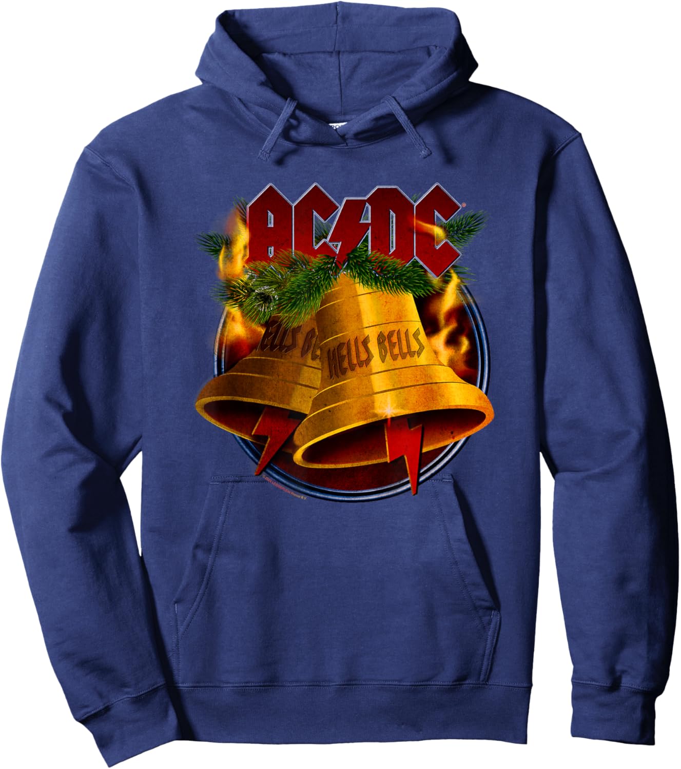 Official AC/DC Hells Bells Christmas Music Merch for Fans Hoodie - Hoodie | Navy