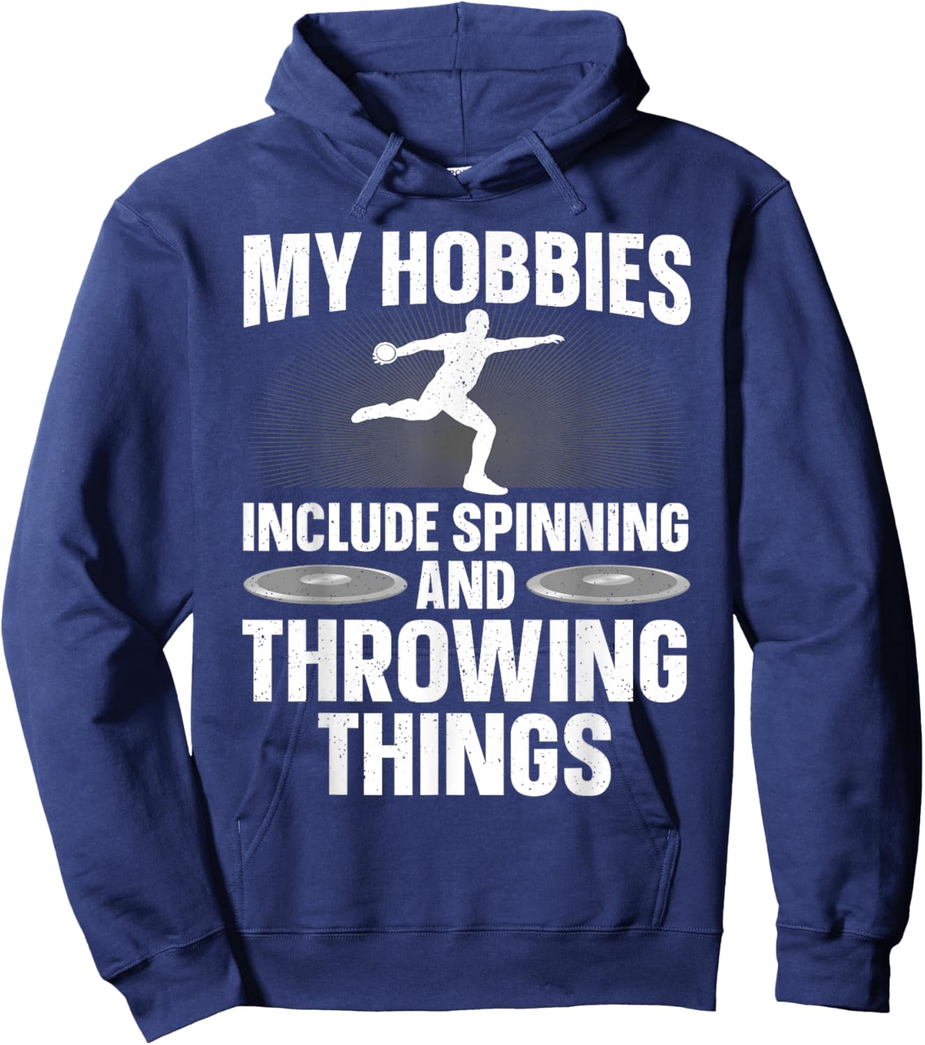Discus Throwing Art Women Athletics Discus Thrower Hoodie - Hoodie | Navy