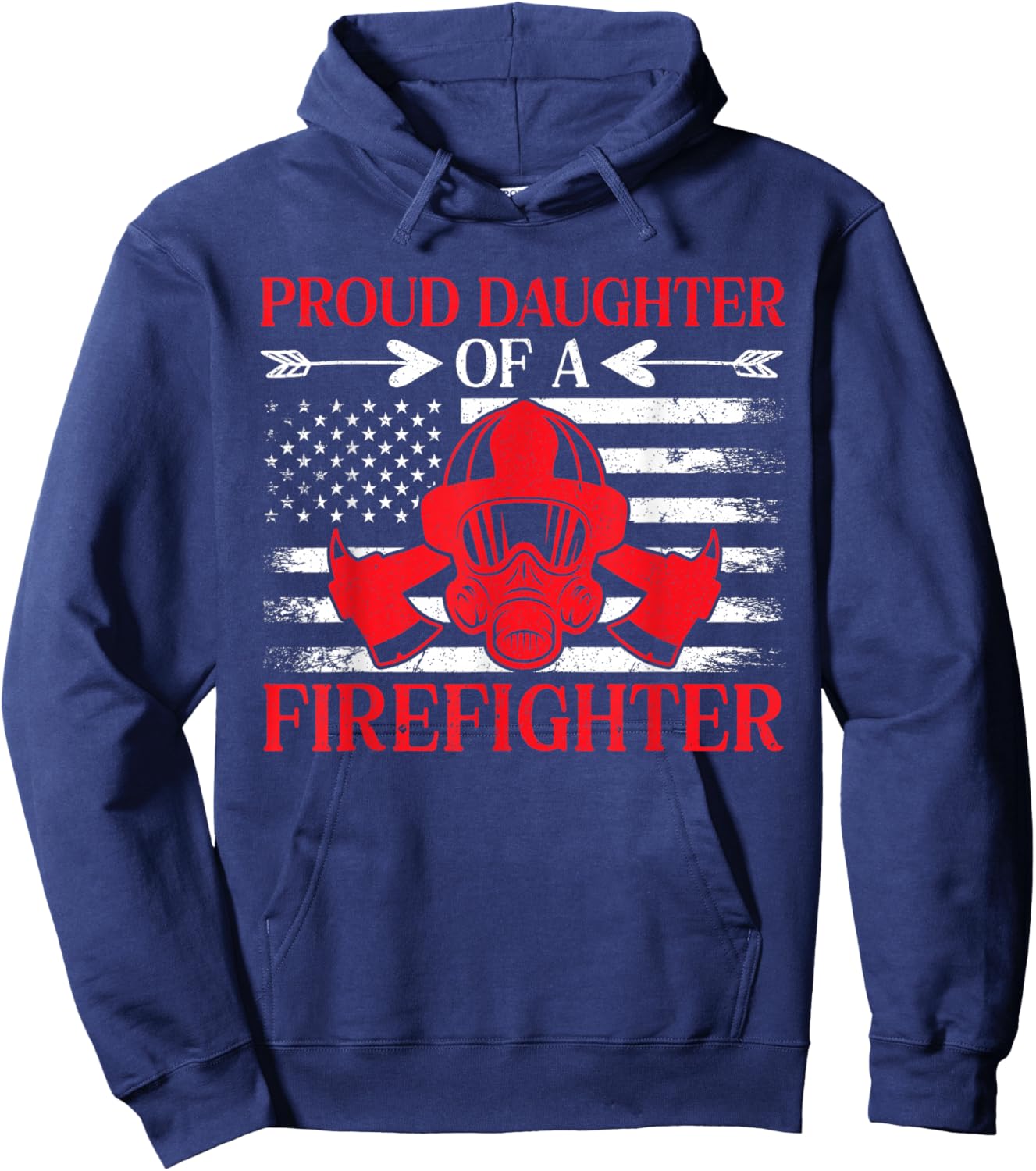 Proud Daughter Of A Firefighter Fireman Fire Department Hoodie - Hoodie | Navy