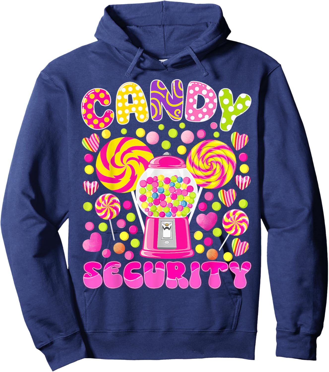 Candy Land Costume Women Candy Crew Funny Candy Security Hoodie - Hoodie | Navy