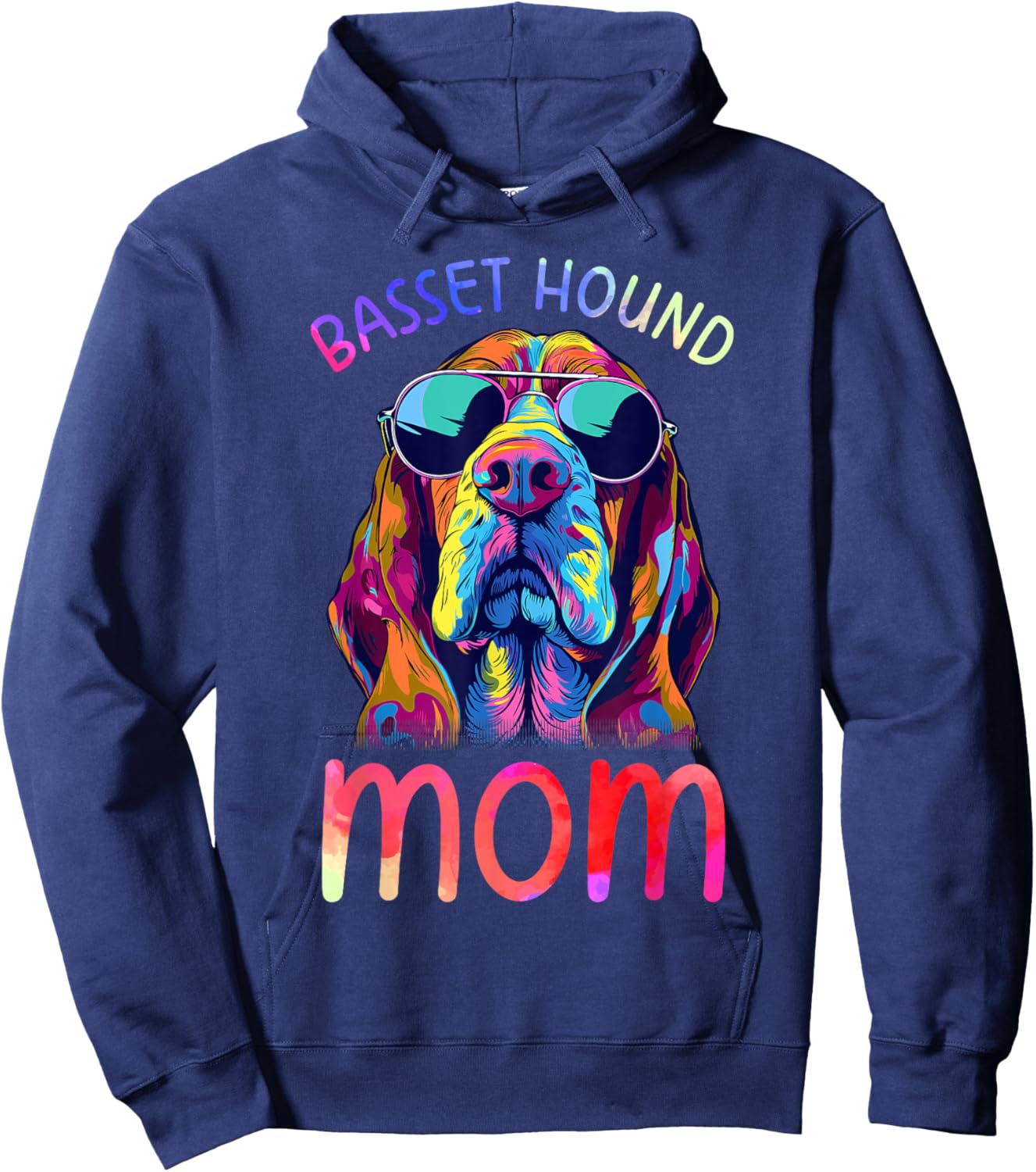 Basset Hound Lovers Pop Art Basset Hound Mom Hoodie - Hoodie | Navy