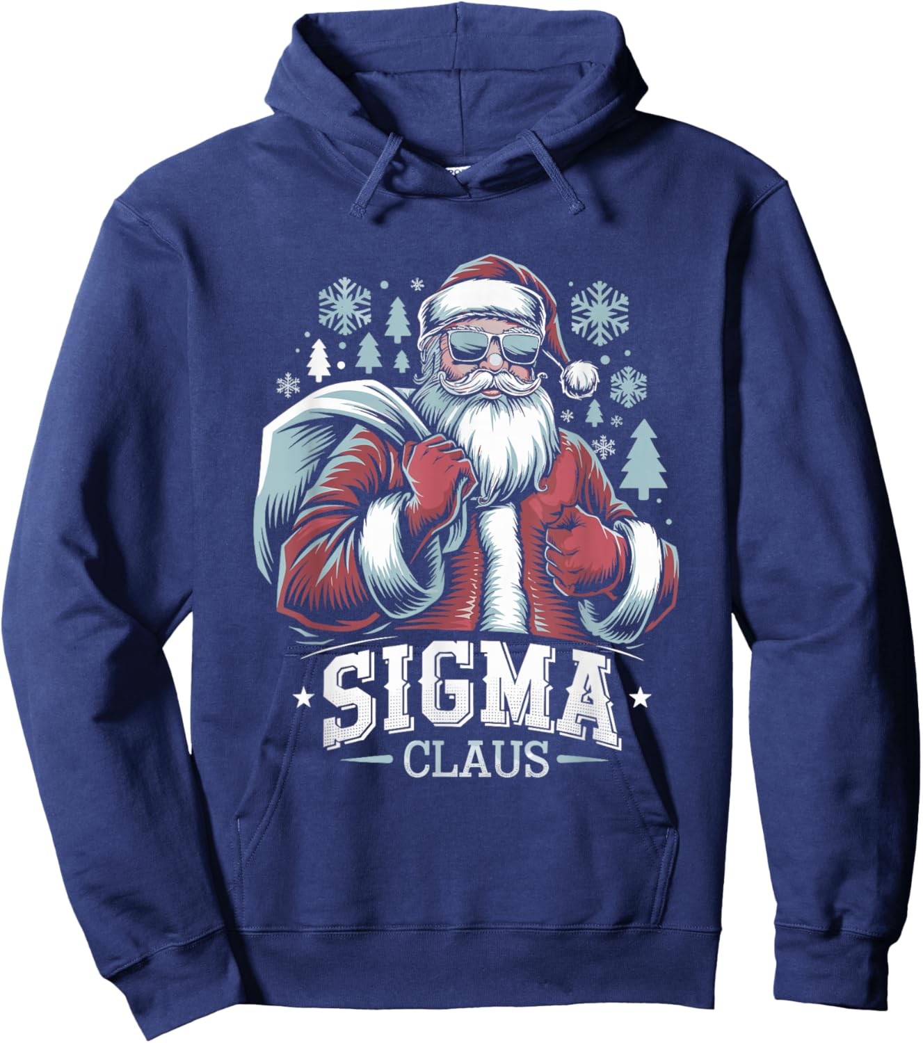 Sigma Claus Cool Santa Funny Christmas Rizz Rizzler Meme Hoodie - Hoodie | Navy