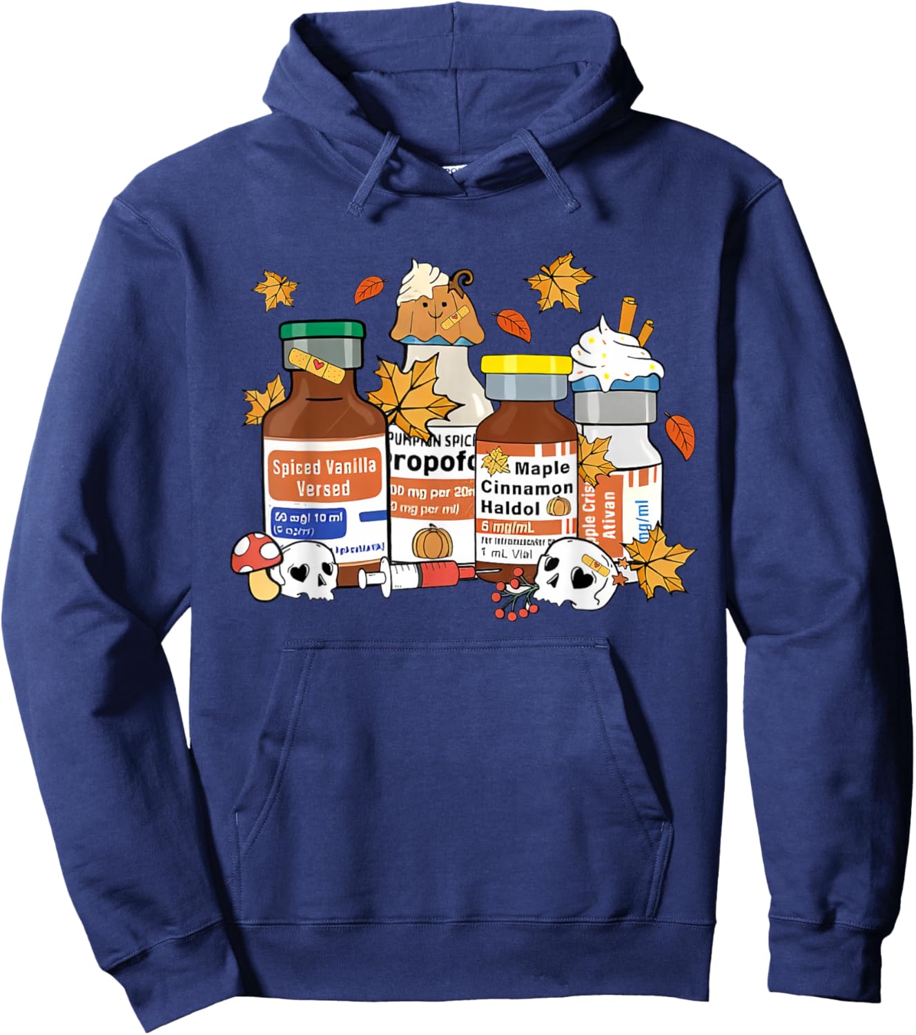Thanksgiving Er Nurse Fall Nurse Shirt Er Ed Emergency Room Hoodie - Hoodie | Navy