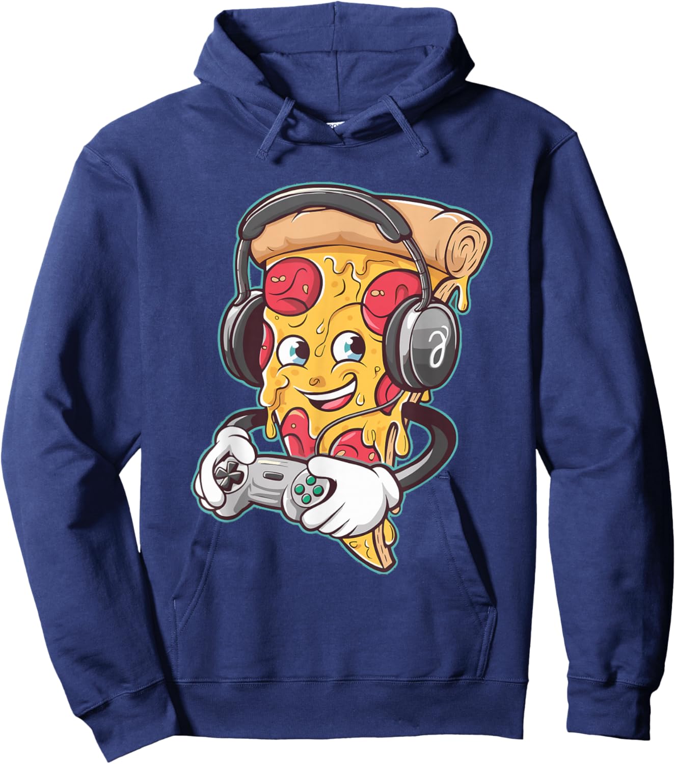 Funny Gamer Pizza Video Gaming For Boys Men Gamers Hoodie - Hoodie | Navy