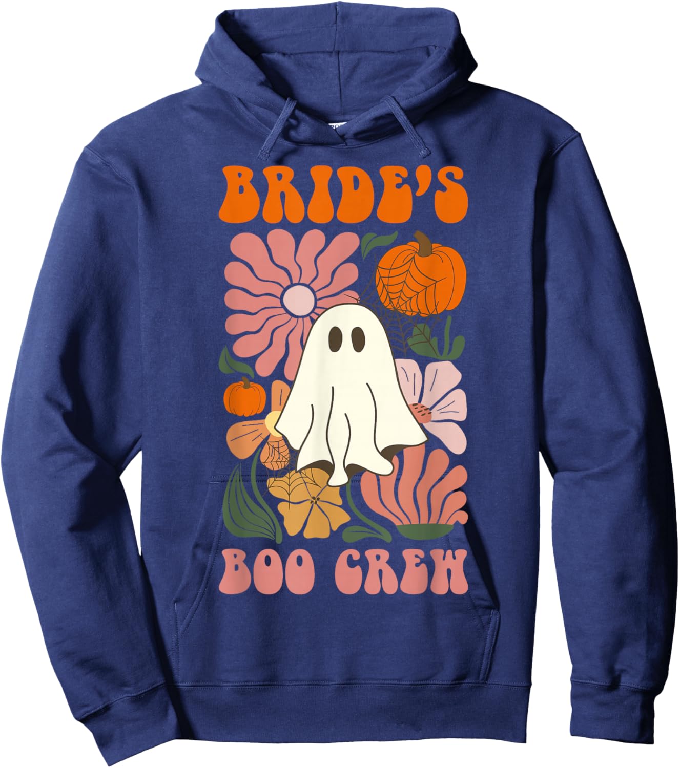 Bride's Boo Crew Floral Ghost Halloween Bachelorette Party Hoodie - Hoodie | Navy