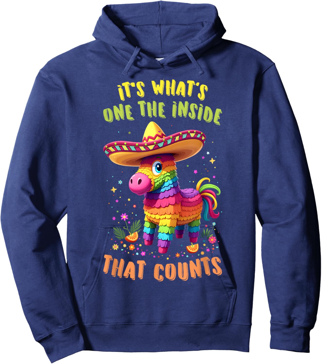 It's What On The Inside That Counts Mexican Alpaca Pinata Hoodie - Hoodie | Navy