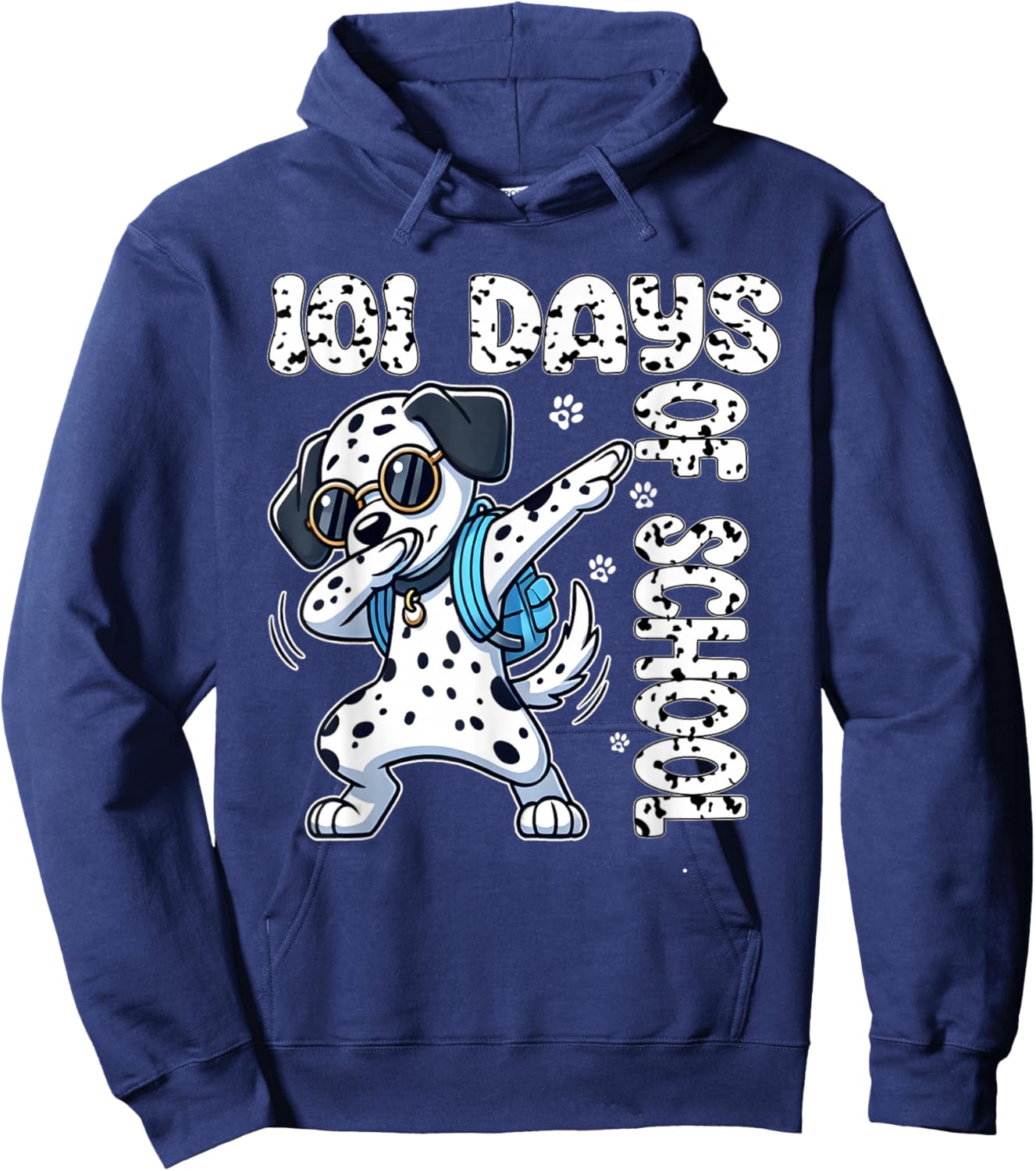 100 Days Of School Dalmatian Dog Boy Kid 100th Day Of School Hoodie - Hoodie | Navy