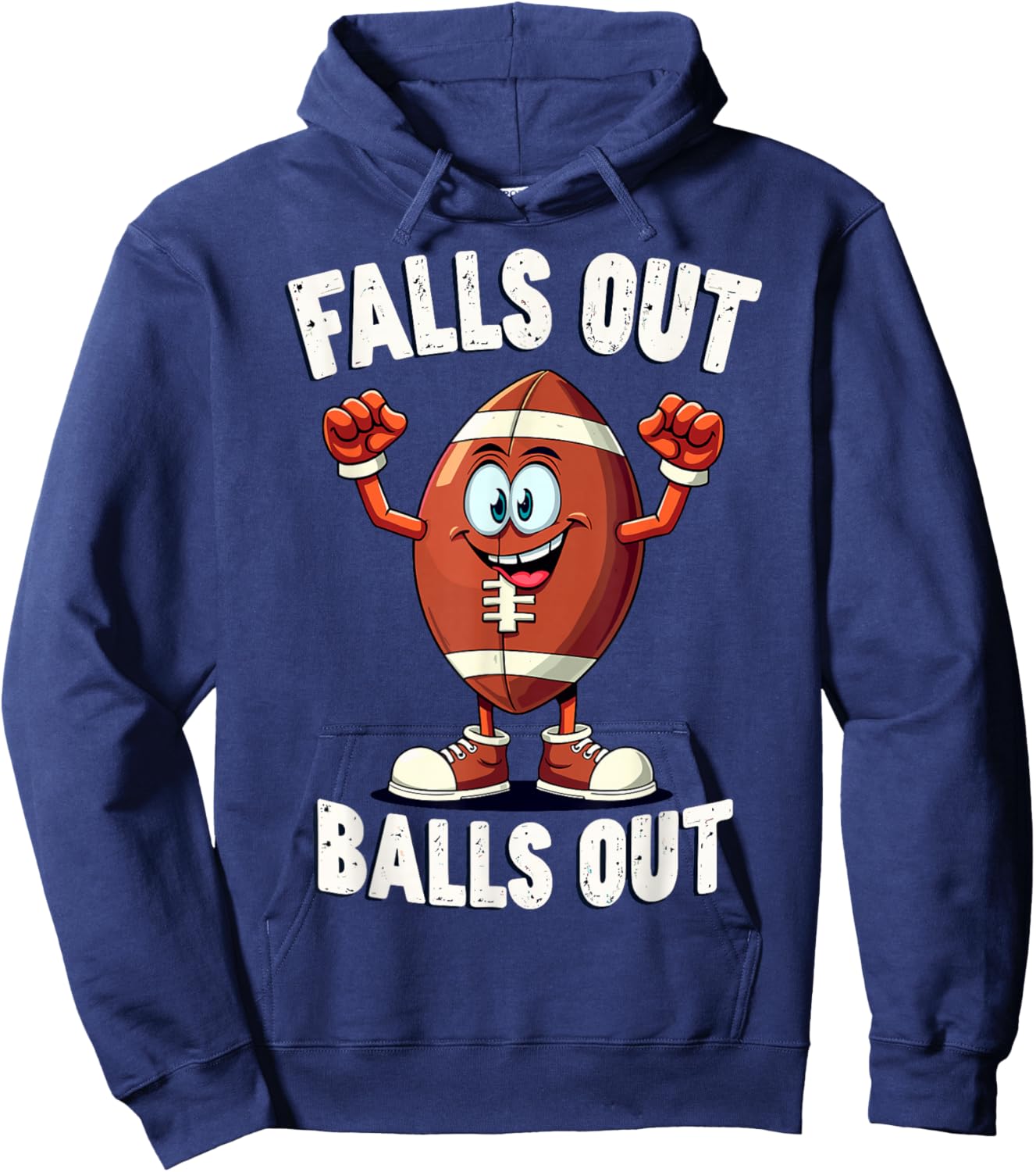 Falls Out Balls Out Football Fanny Thanksgiving Autumn Hoodie - Hoodie | Navy