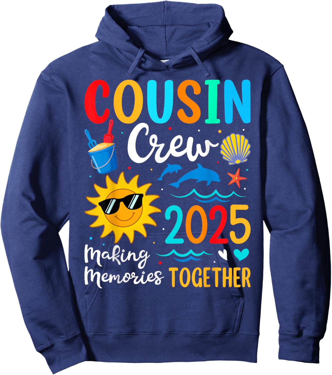 Cousin crew 2025 Summer Vacation Beach Family Trips Matching Hoodie - Hoodie | Navy