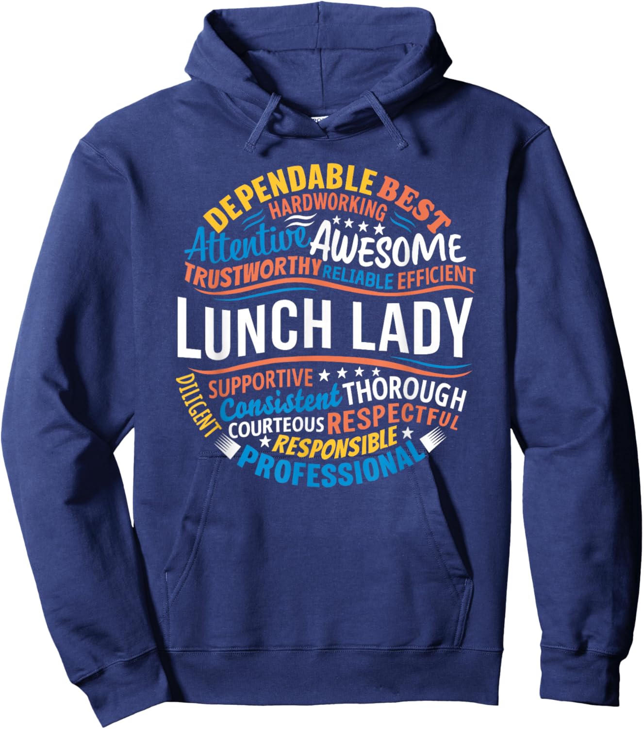 Lunch Lady Shirt Funny Appreciation Week Gift Hoodie - Hoodie | Navy