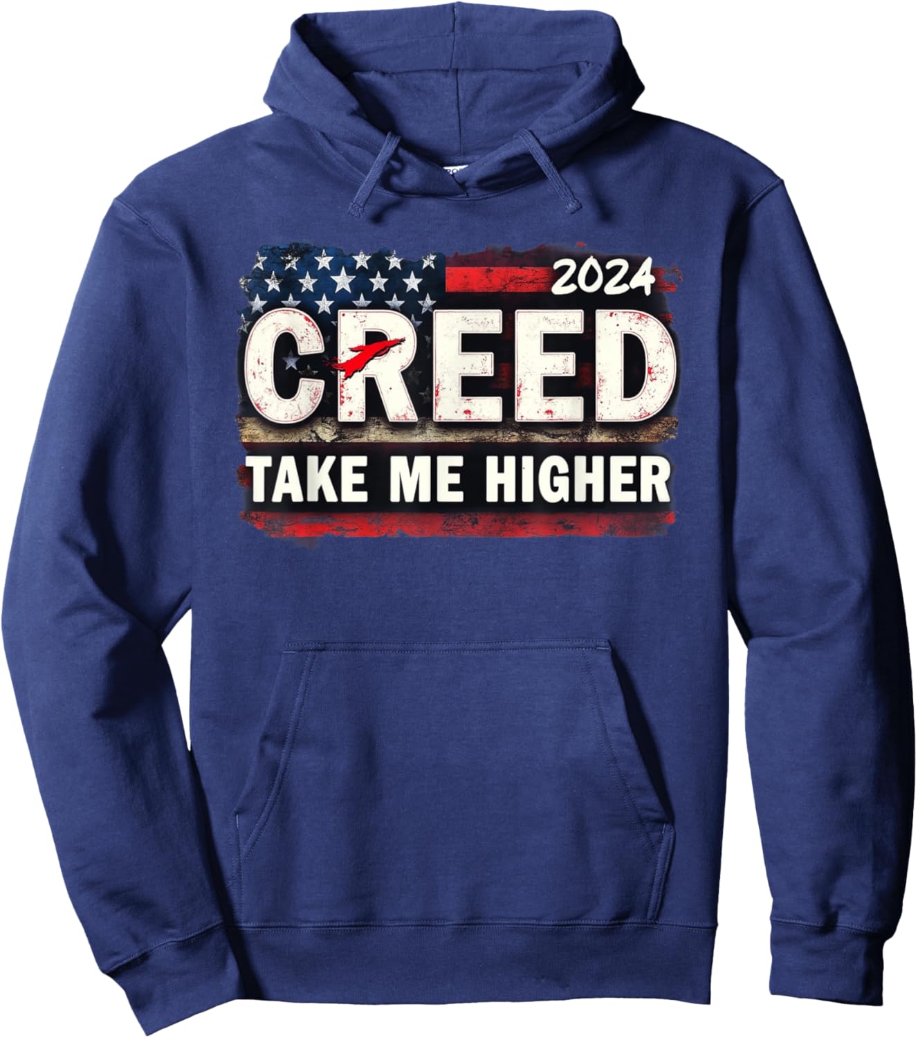 Creed '24 Take Me Higher Vintage Vintage USA FLAG Patriotic Hoodie - Hoodie | Navy