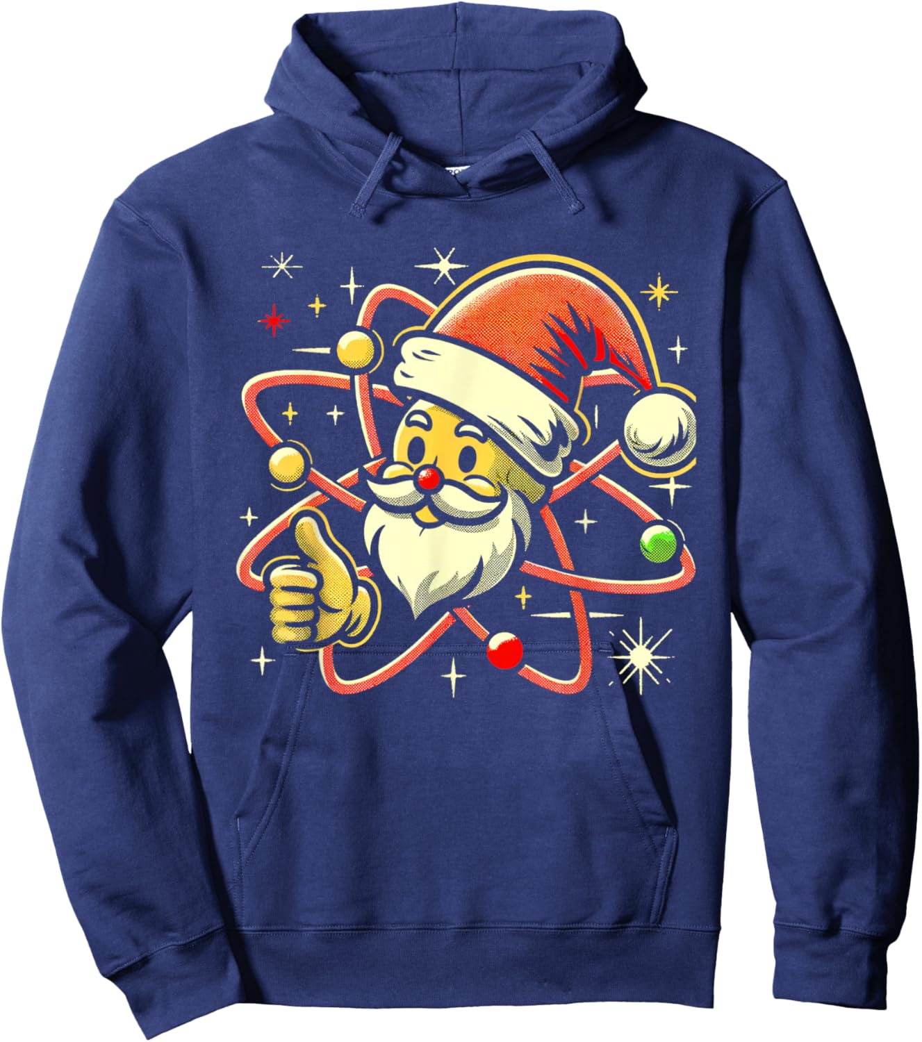 Santa Atom Christmas Thumbs Up Radiation Nuclear Fallout Hoodie - Hoodie | Navy