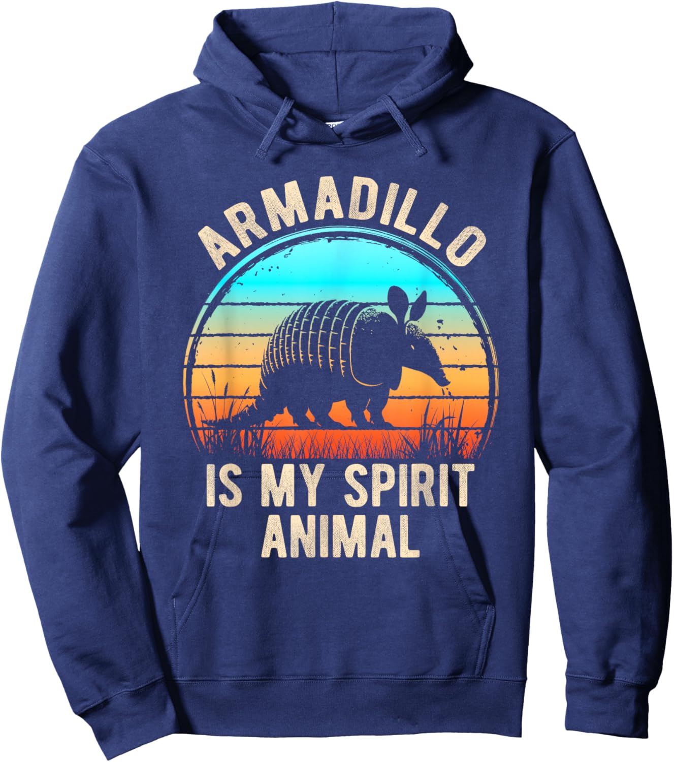 Armadillo Is My Spirit Animal Retro Nature Lovers Hoodie - Hoodie | Navy