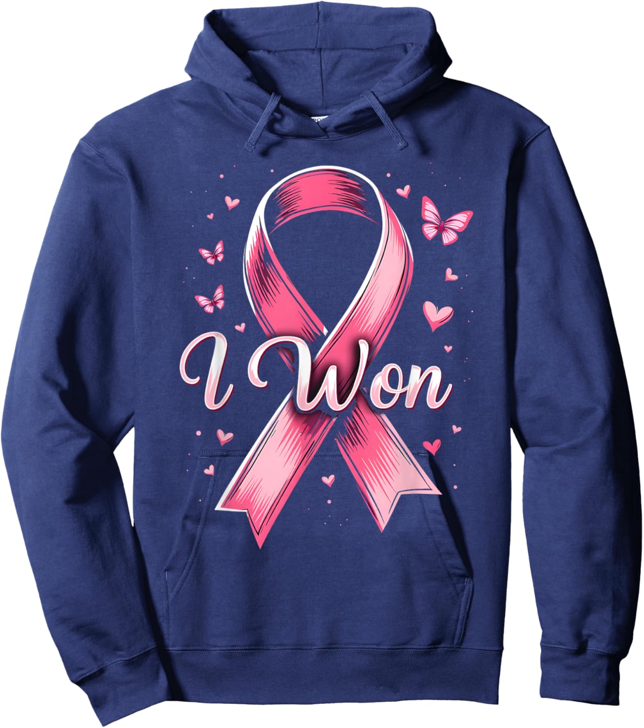 I Won Breast Cancer Awareness Breast Cancer Survivor Women Hoodie - Hoodie | Navy