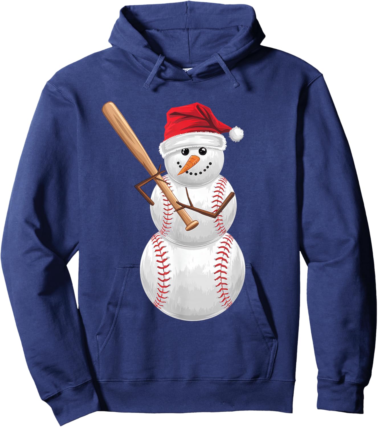 Baseball Christmas Snowman Playing Baseball Men Women Kids Hoodie - Hoodie | Navy
