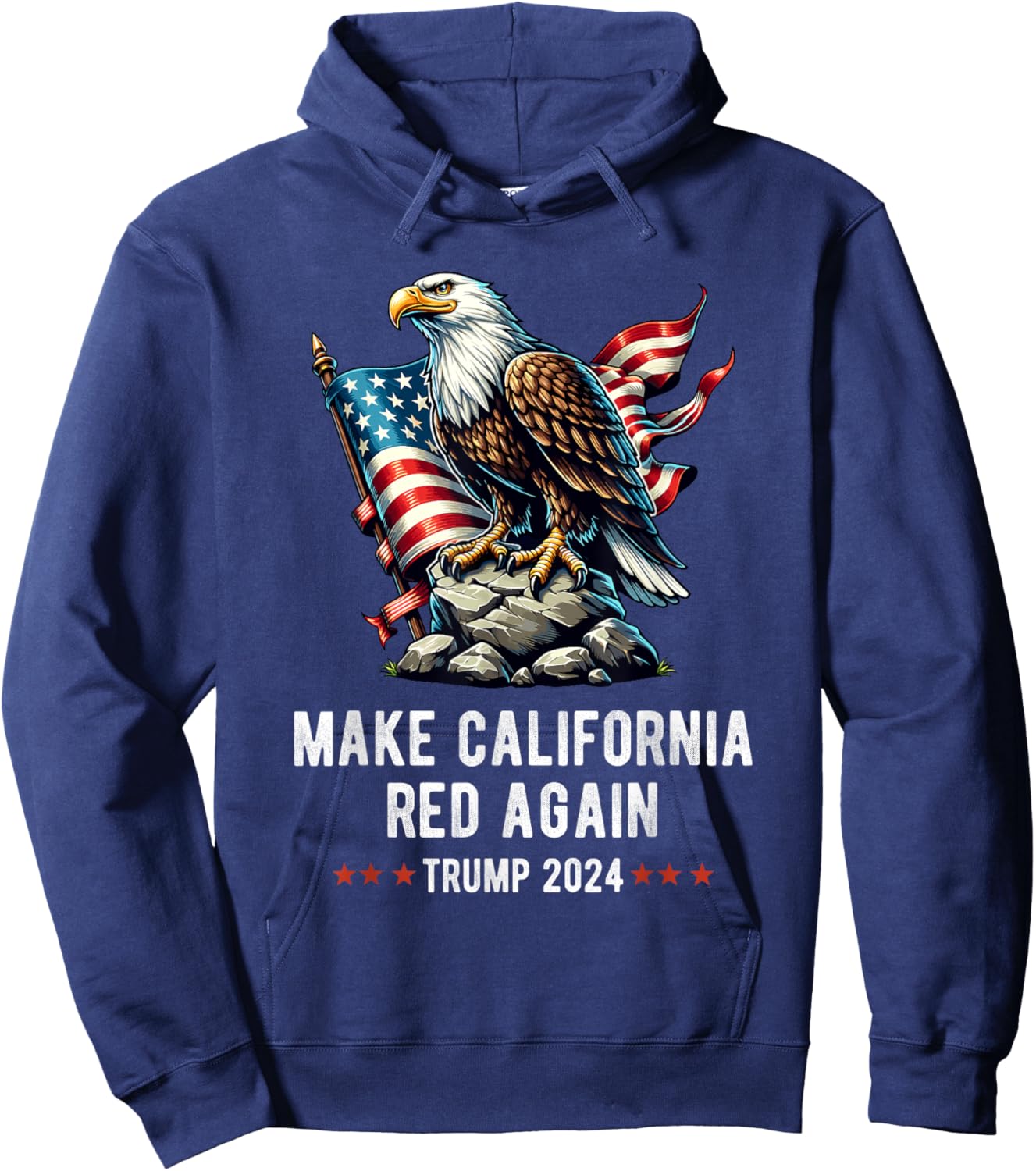 Make California Red Again Eagle Trump 2024 Hoodie - Hoodie | Navy