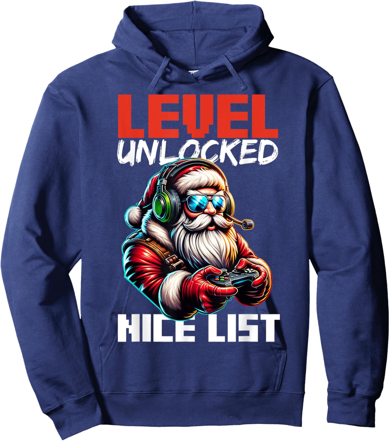 Christmas Gamer Boys Nice List Video Game Santa Xmas Hoodie - Hoodie | Navy