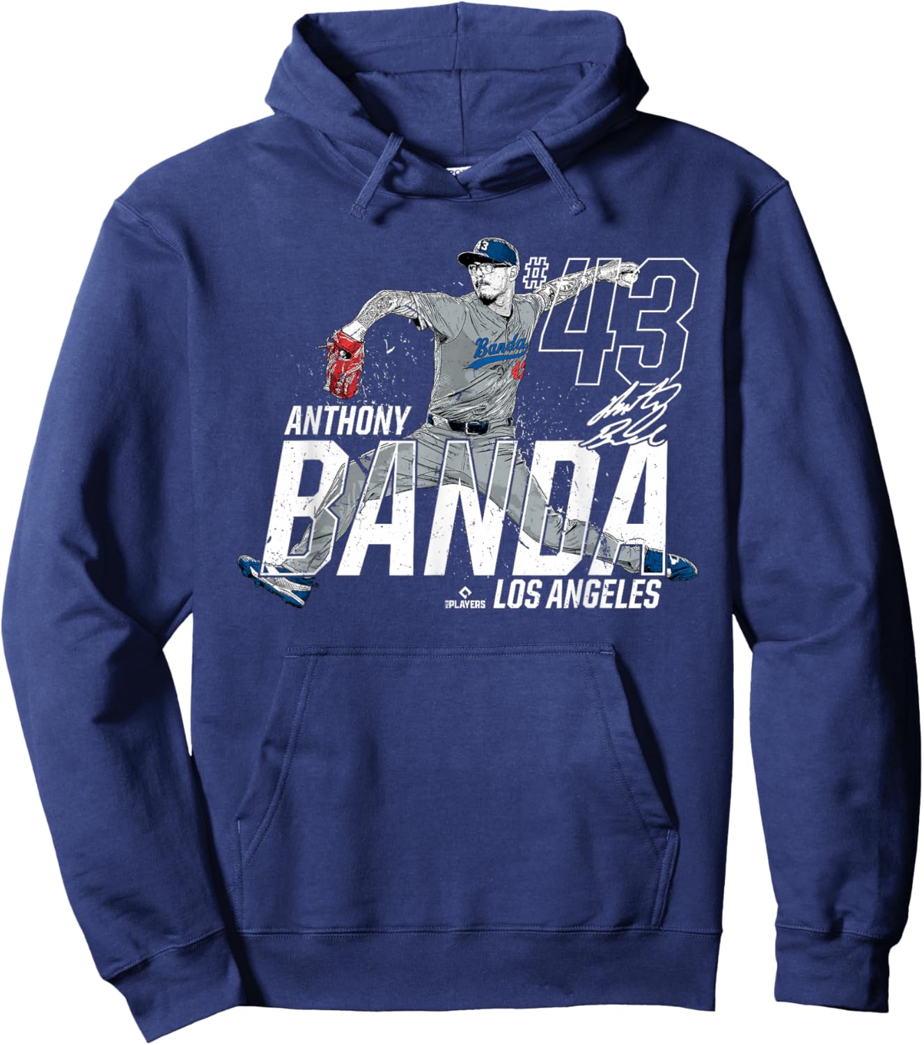 Dynamic Pose Anthony Banda Los Angeles Baseball MLBPA Hoodie - Hoodie | Navy