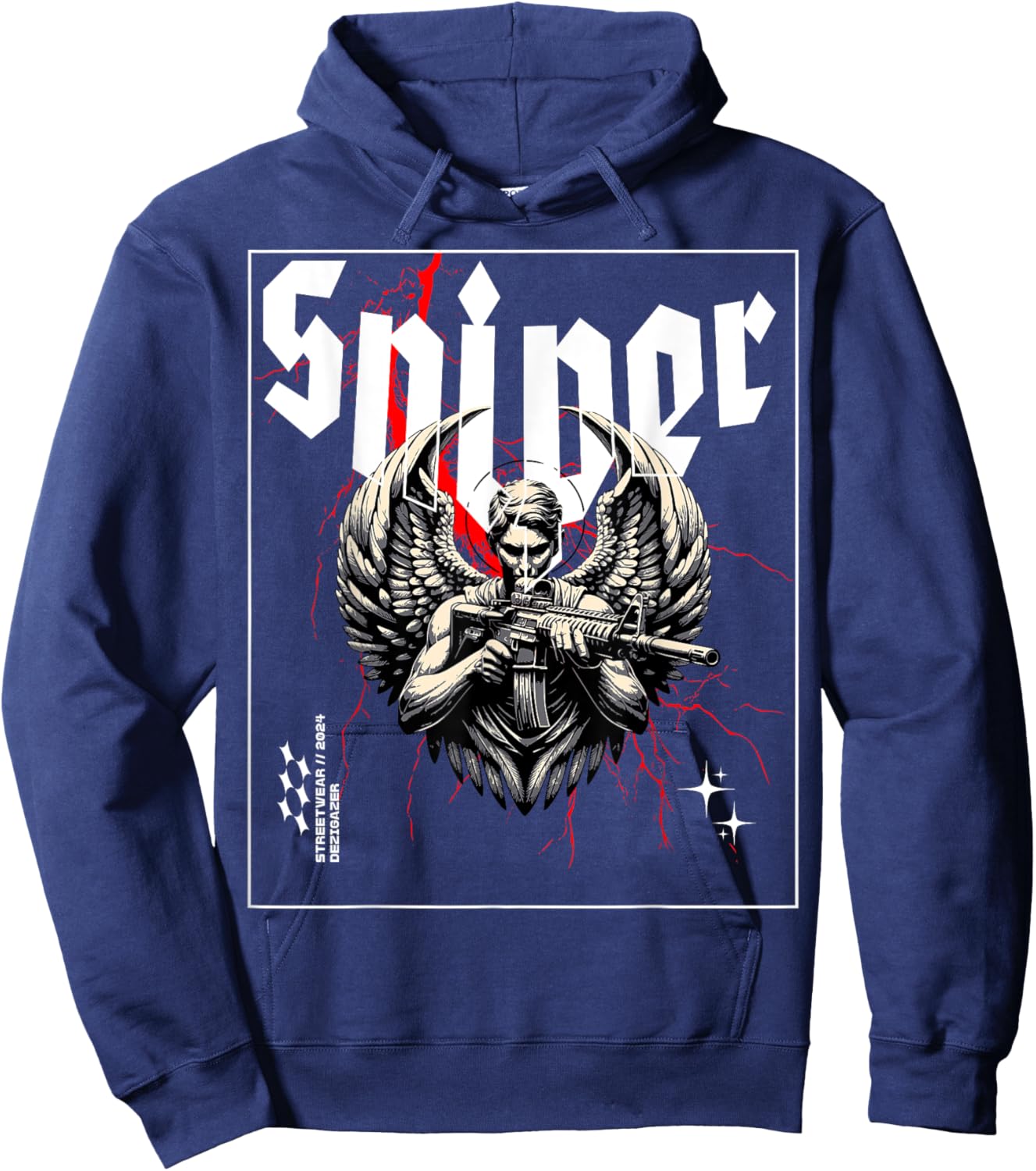 Sniper Graphics Tactical Bold Military Veterans Hoodie - Hoodie | Navy