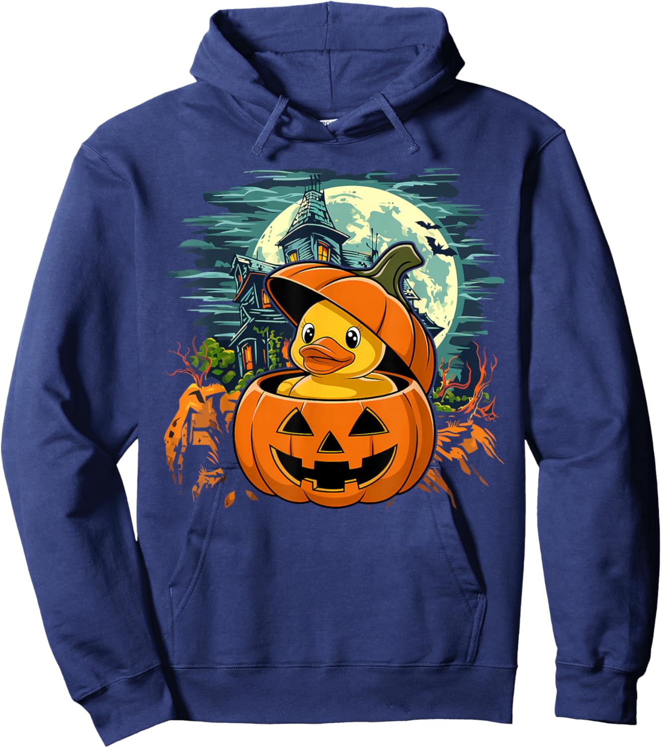 Rubber Duck Pumpkin - Funny Halloween Hoodie - Hoodie | Navy