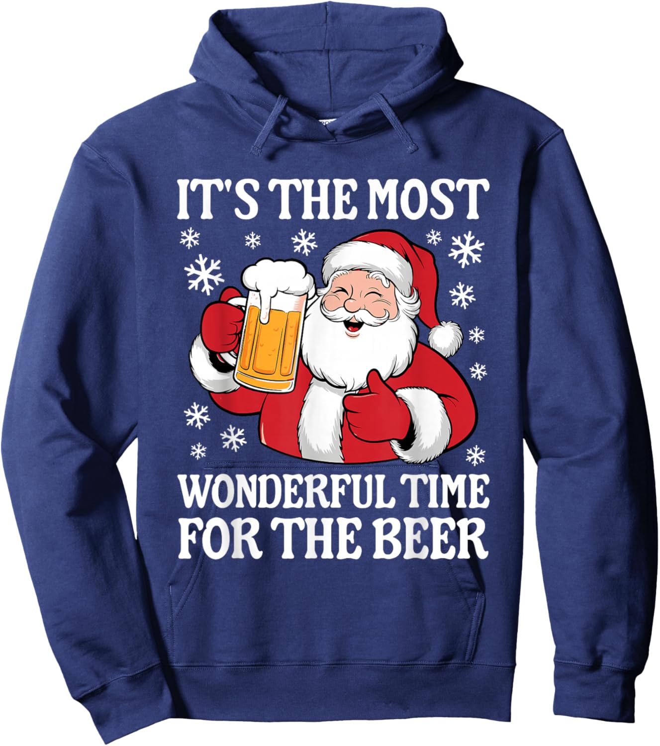 Funny Christmas It's The Most Wonderful Time For The Beer Hoodie - Hoodie | Navy