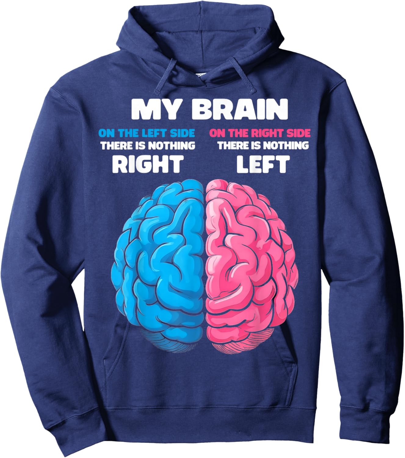 My Brain There's Nothing Right There is Nothing Left Hoodie - Hoodie | Navy