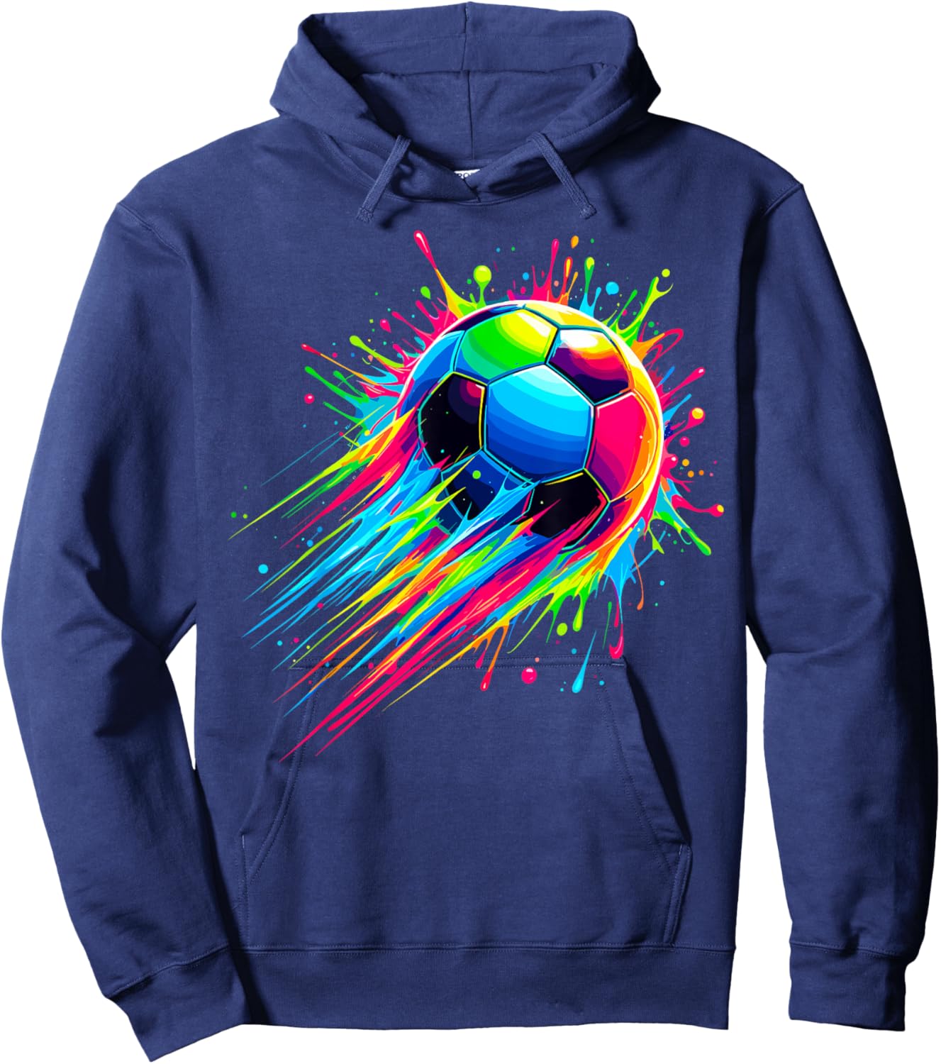 Soccer Tie Dye Colorful Soccer Ball Hoodie - Hoodie | Navy