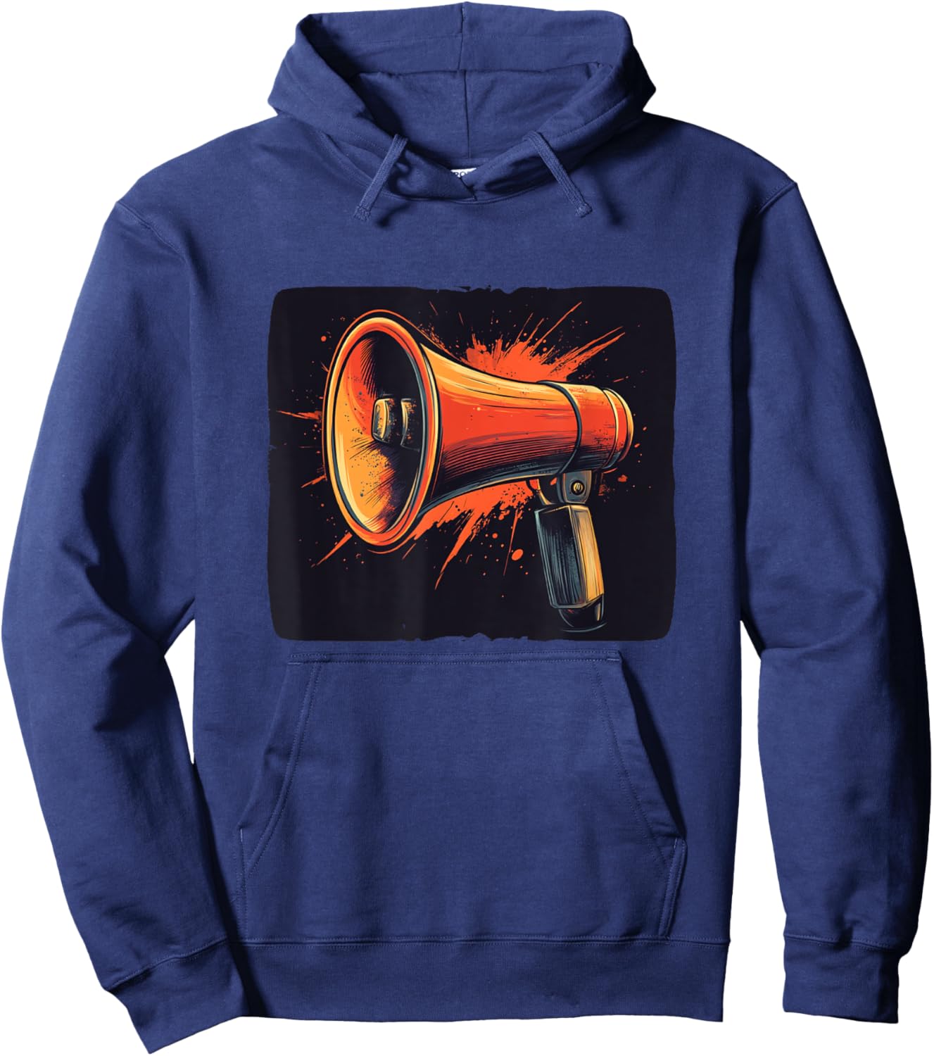Shout It Out Loud with a Colorful Megaphone Hoodie - Hoodie | Navy