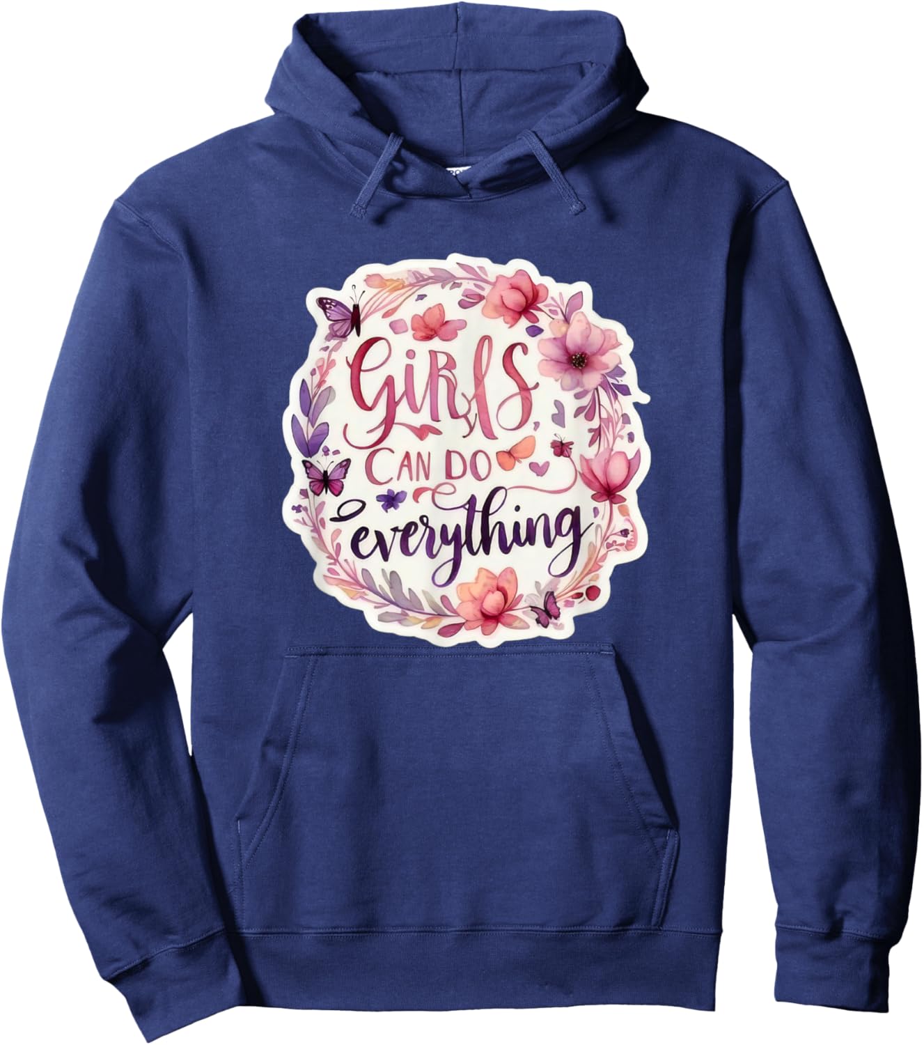 Girls can do everything fun positive message GIRL POWER Hoodie - Hoodie | Navy