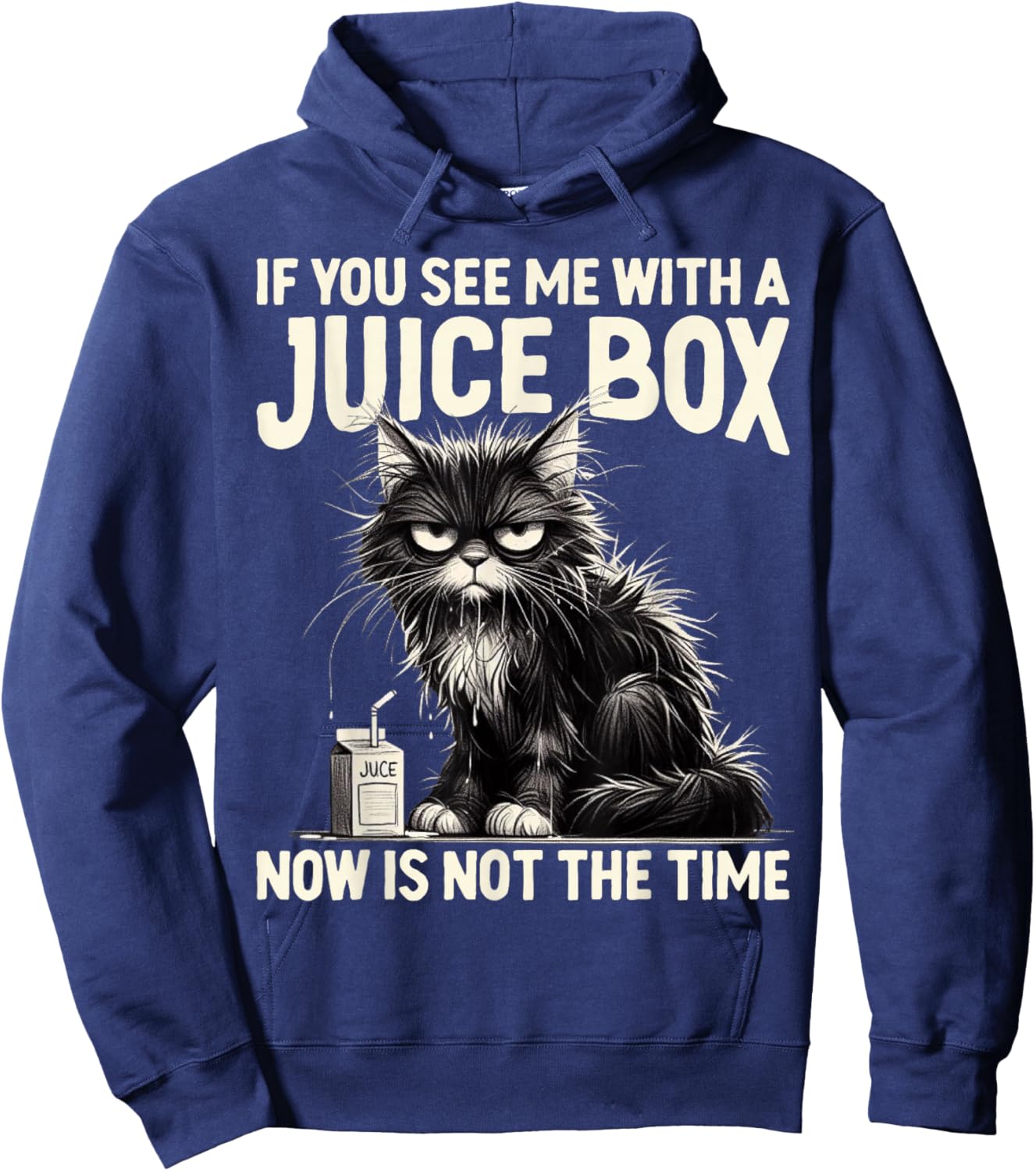 Funny T1D Cat Blood diabetes type 1 Diabetic warrior Hoodie - Hoodie | Navy