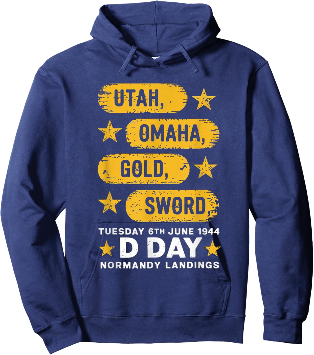 WW2 D Day Beaches World War 2 Army Hero Normandy Landings Hoodie - Hoodie | Navy