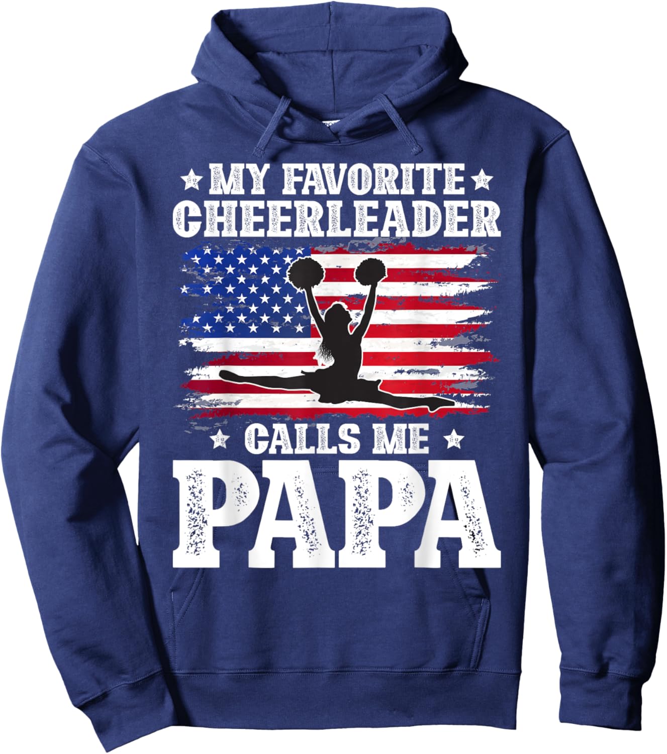 Proud Cheer Papa Grandpa Papa Of A Cheerleader Papa Hoodie - Hoodie | Navy