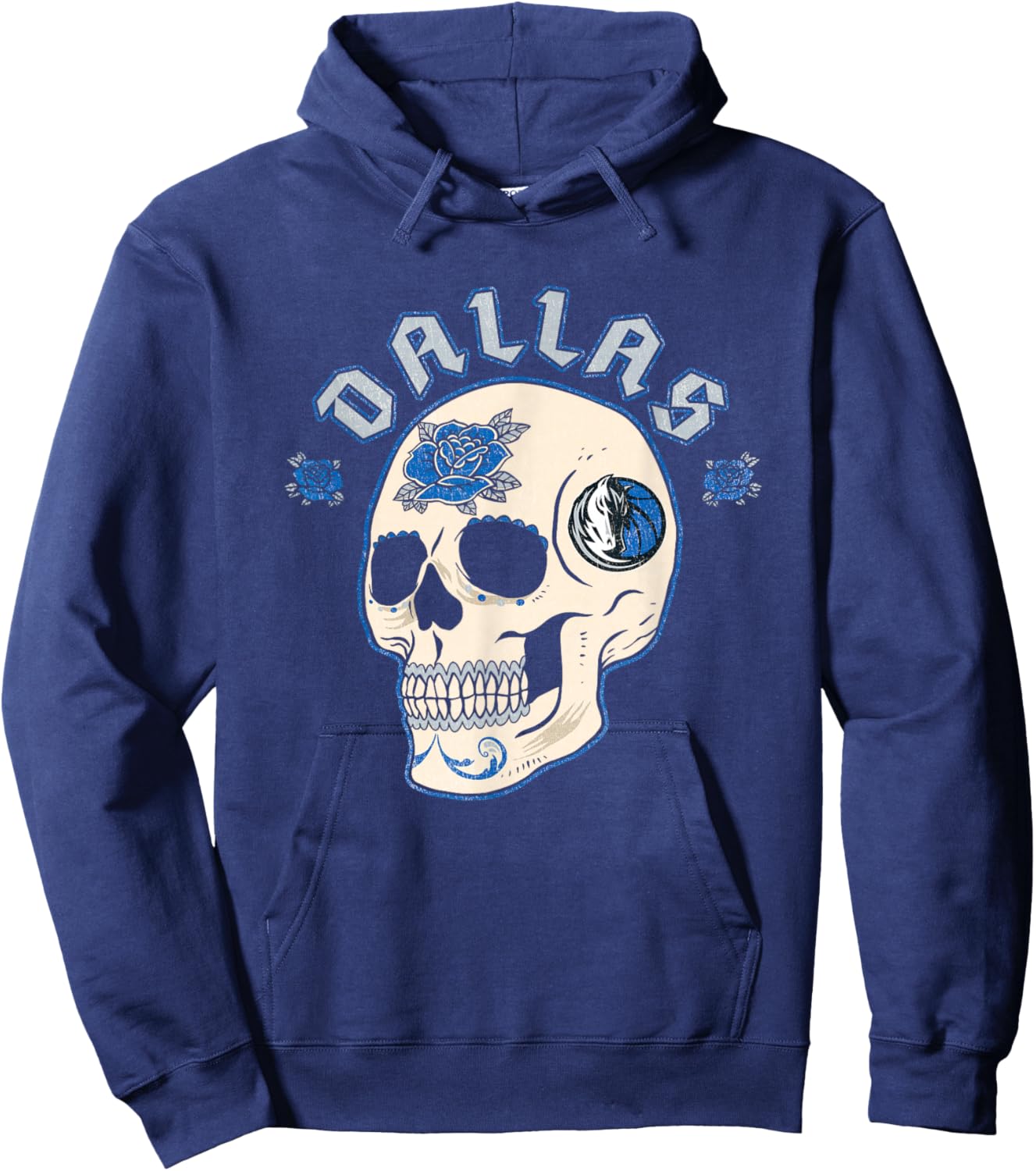NBA Dallas Mavericks Halloween Floral Skull Hoodie - Hoodie | Navy