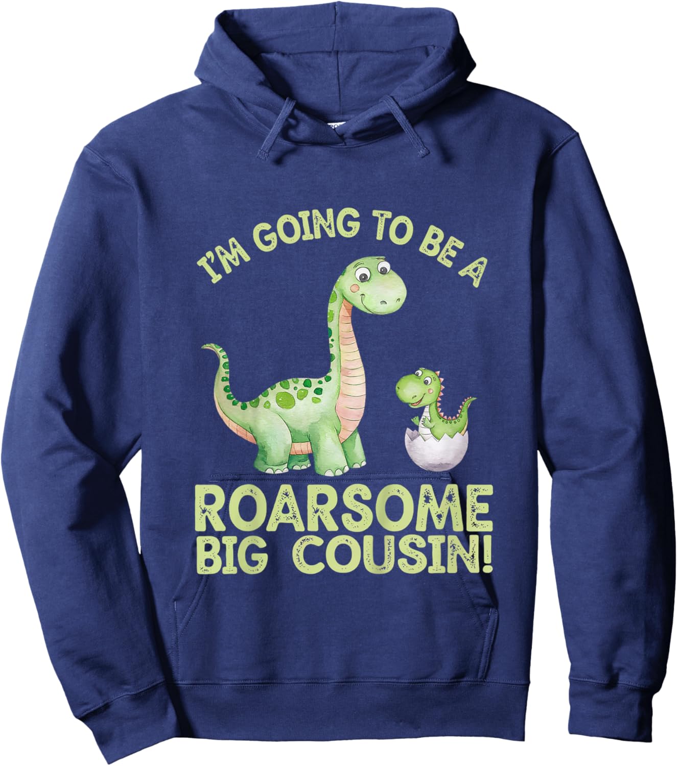 Roarsome Big Cousin Dinosaur Baby Announcement Hoodie - Hoodie | Navy