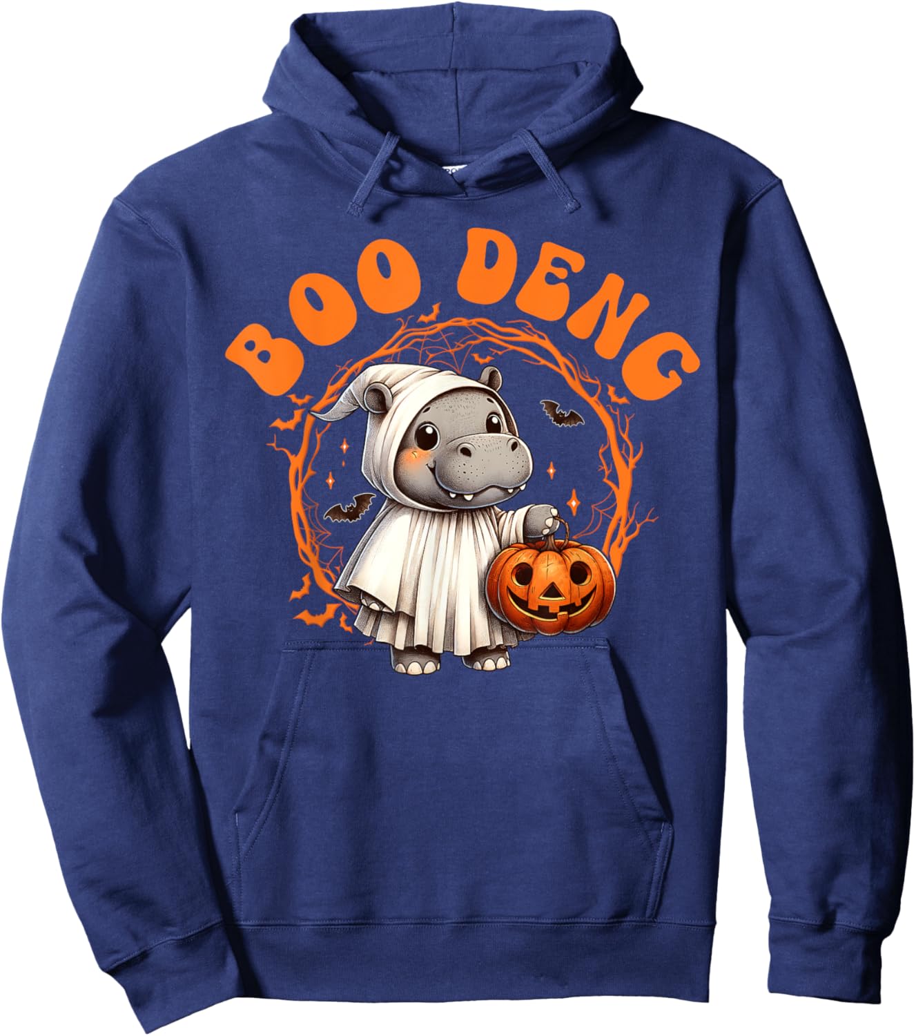 Boo Deng Moo Deng Hippo Baby Pygmy Hippopotamus Halloween Hoodie - Hoodie | Navy