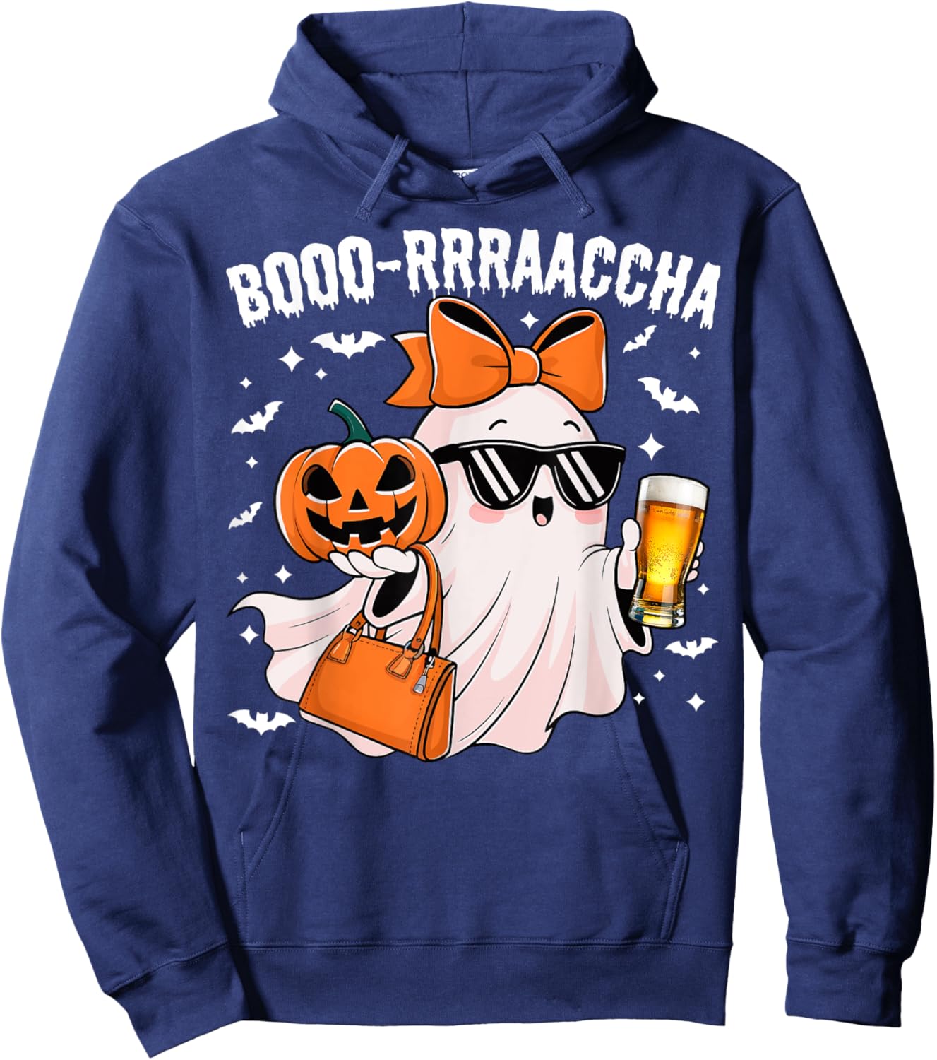 Boo-Racha Halloween Cute Ghost Boo Borracha Funny Men Women Hoodie - Hoodie | Navy