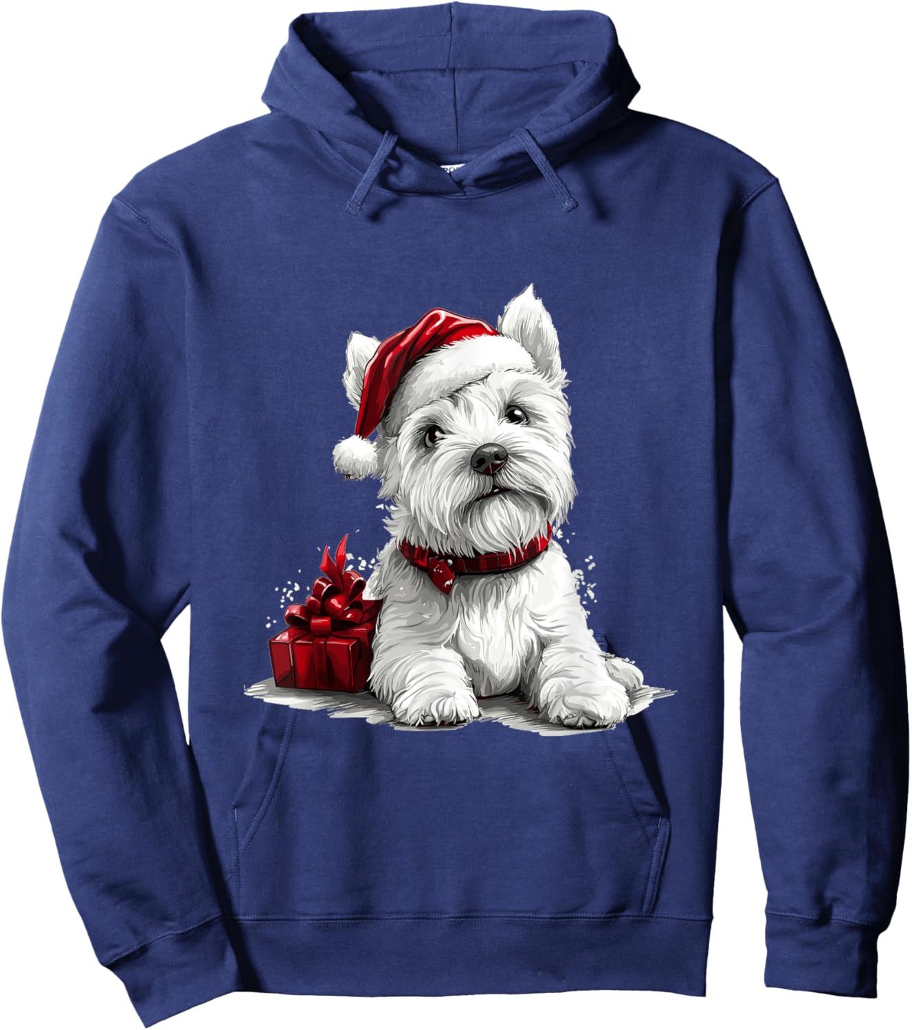 Cute West Highland White Terrier Dog Christmas Merry X-mas Women Kids Hoodie - Hoodie | Navy