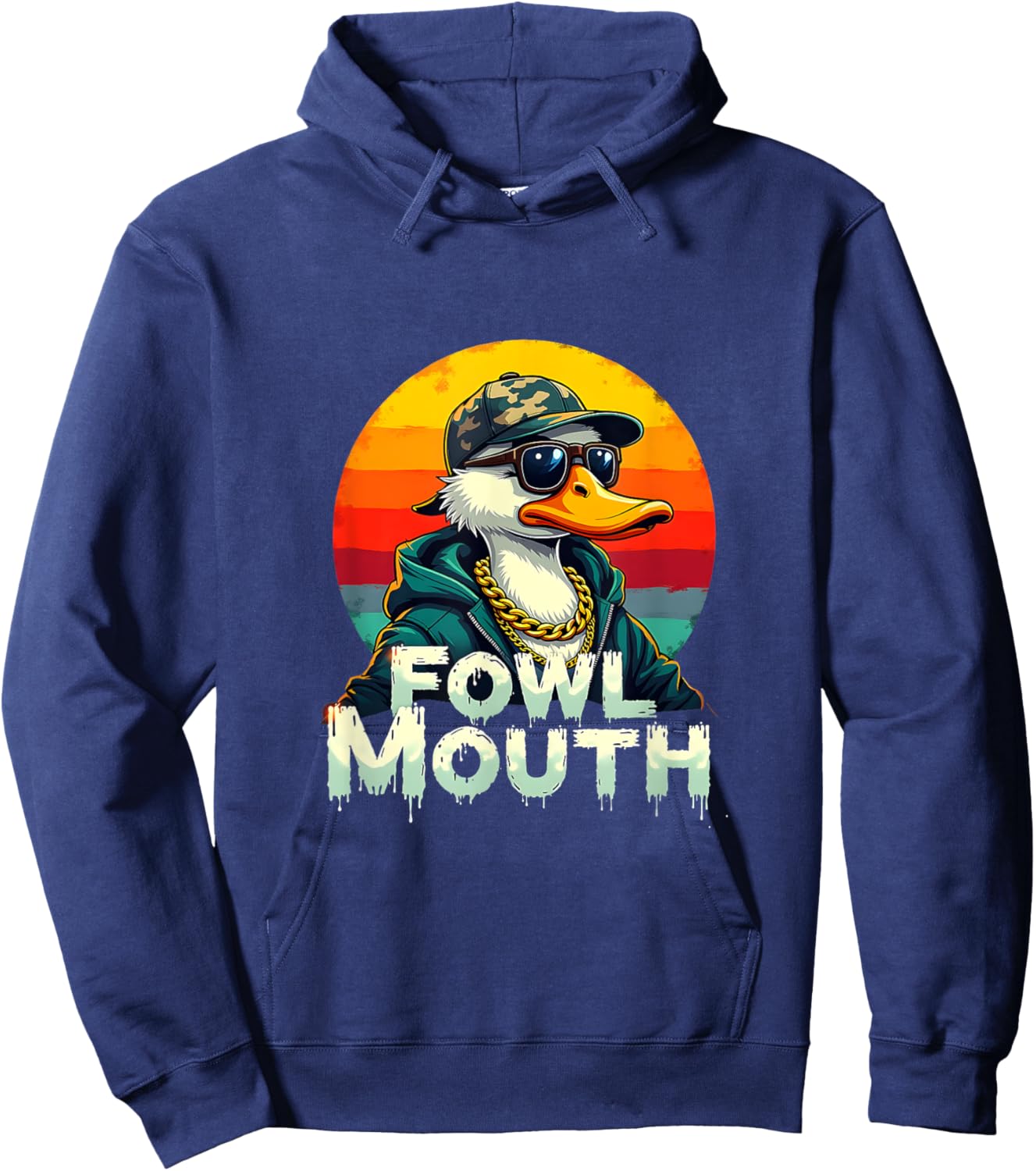Funny Duck Hunter Fowl Mouth Duck Hunting Goose Hunt Hoodie - Hoodie | Navy